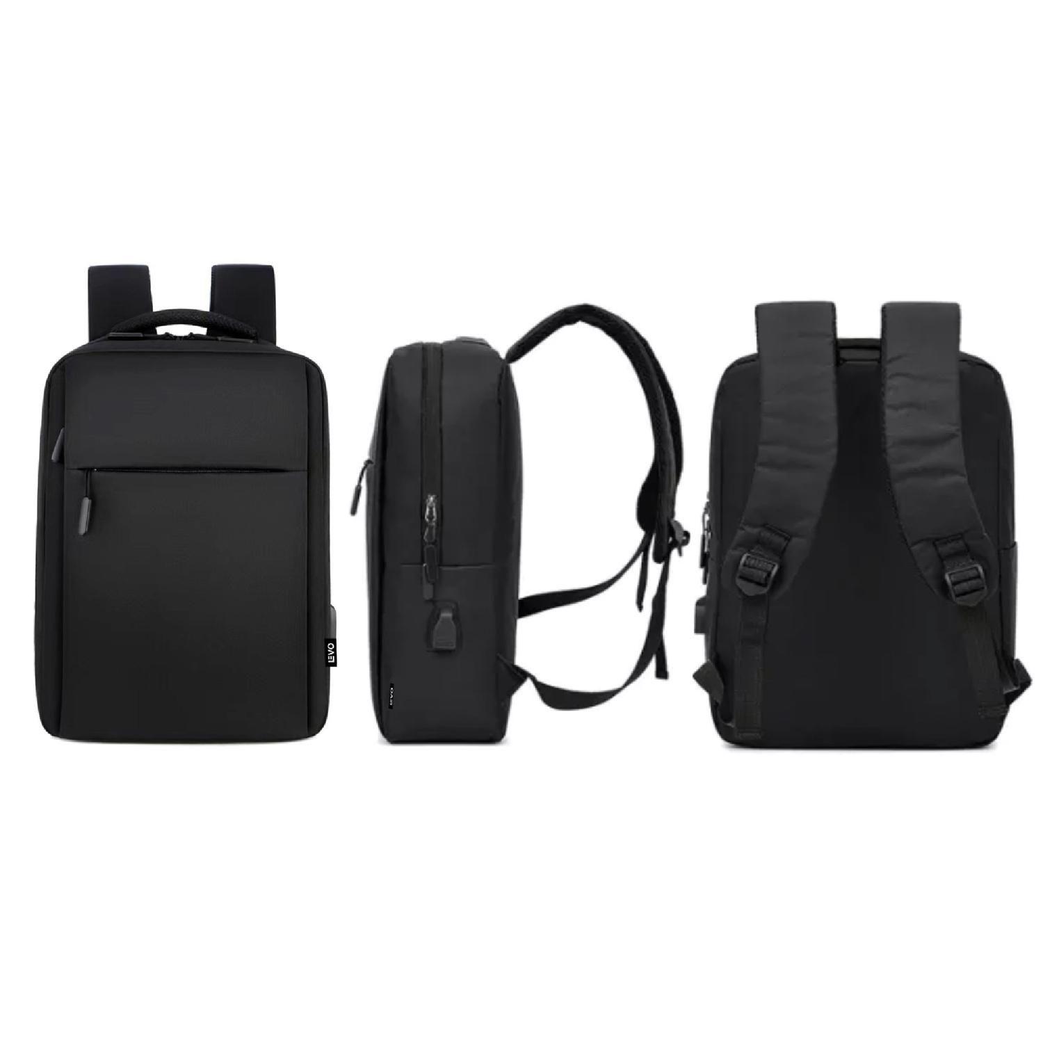 Mochila para Notebook con Puerto USB 15" Negra LEVO-4
