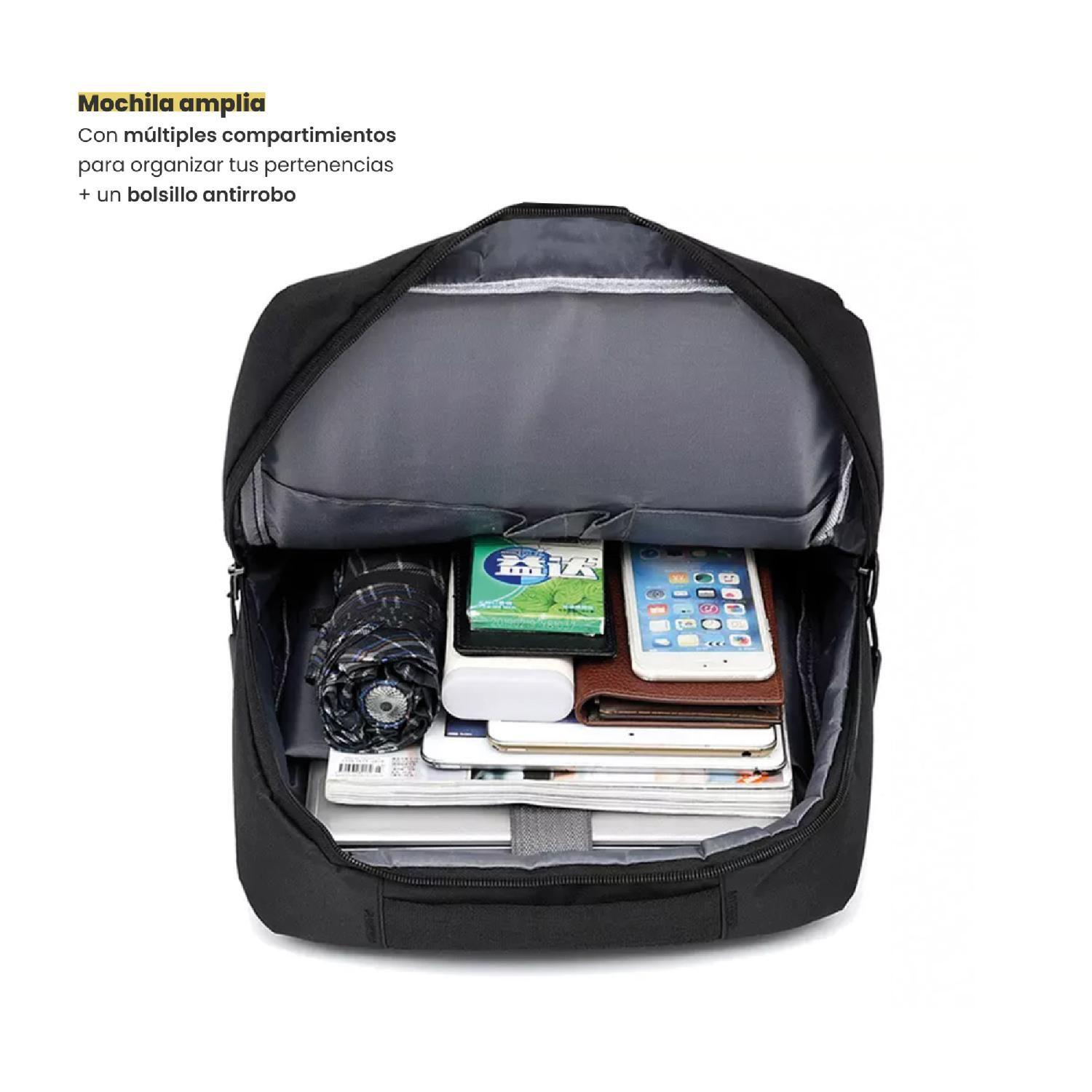 Mochila para Notebook con Puerto USB 15" Negra LEVO-5