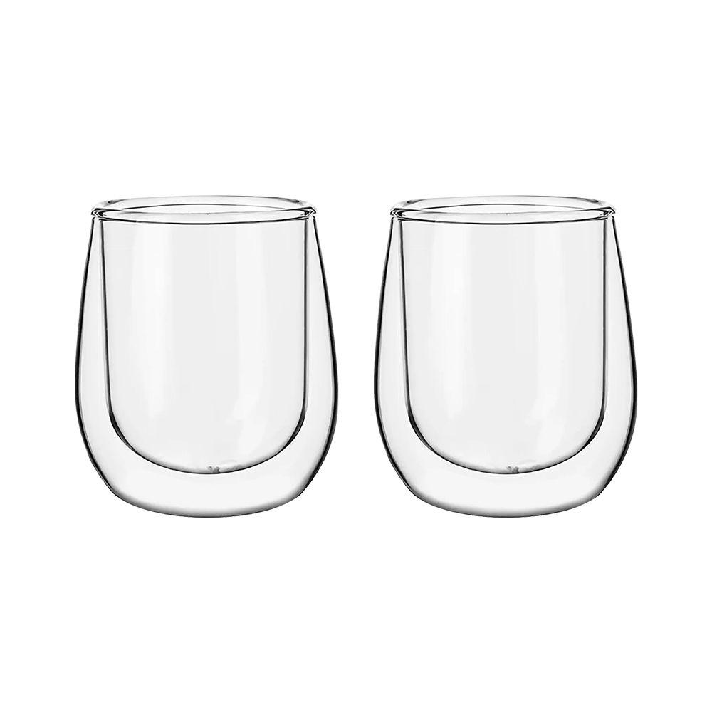 Set 2 Tazas Vidrio Doble Pared Expreso 80 ml Simplit-0