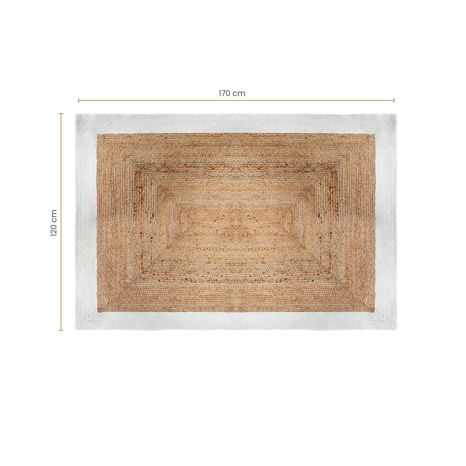 Alfombra de Yute Rectangular Borde Blanco 170x120 cm Atmosphera-4