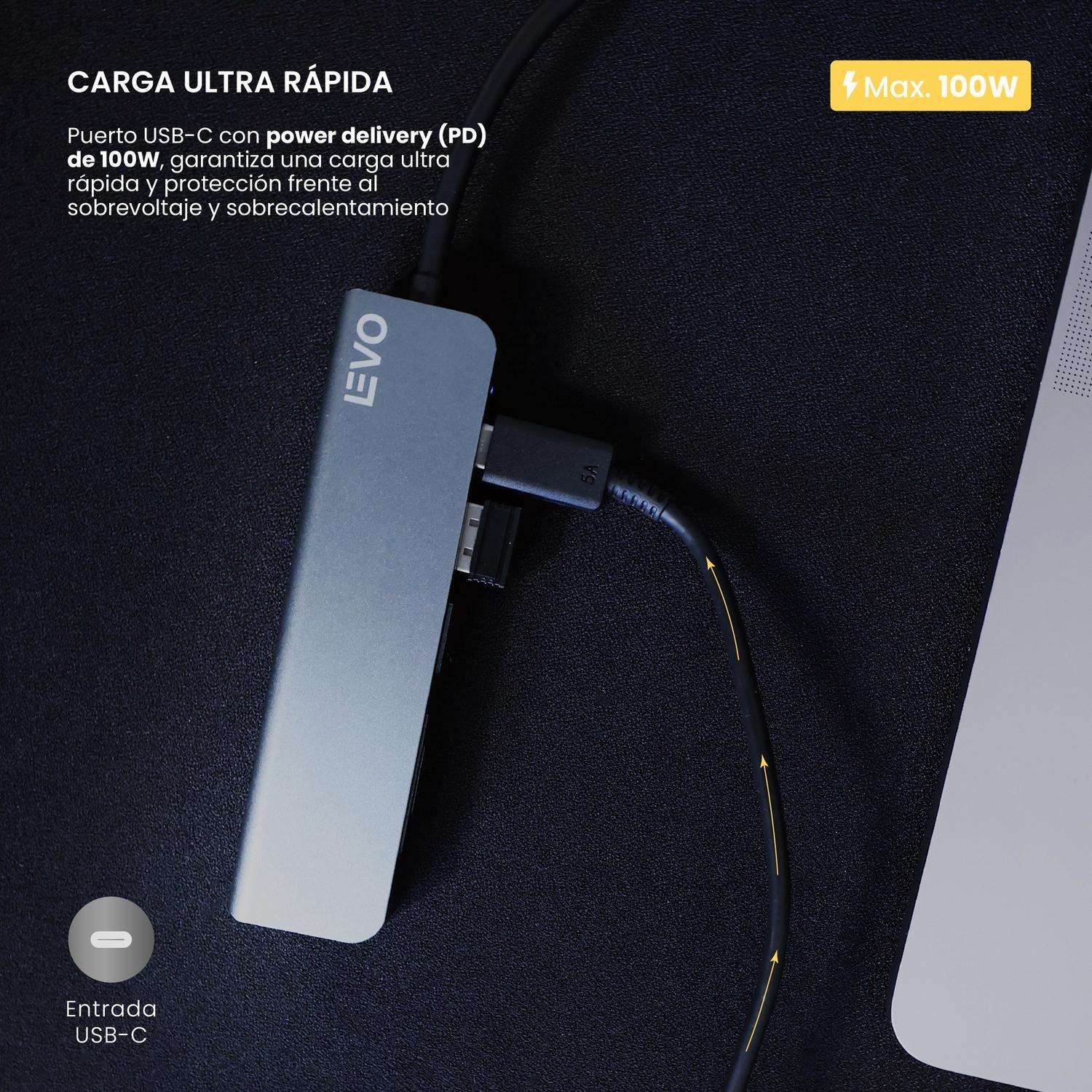 Hub USB-C Adaptador Multipuerto 6 en 1 Macbook Windows LEVO-3