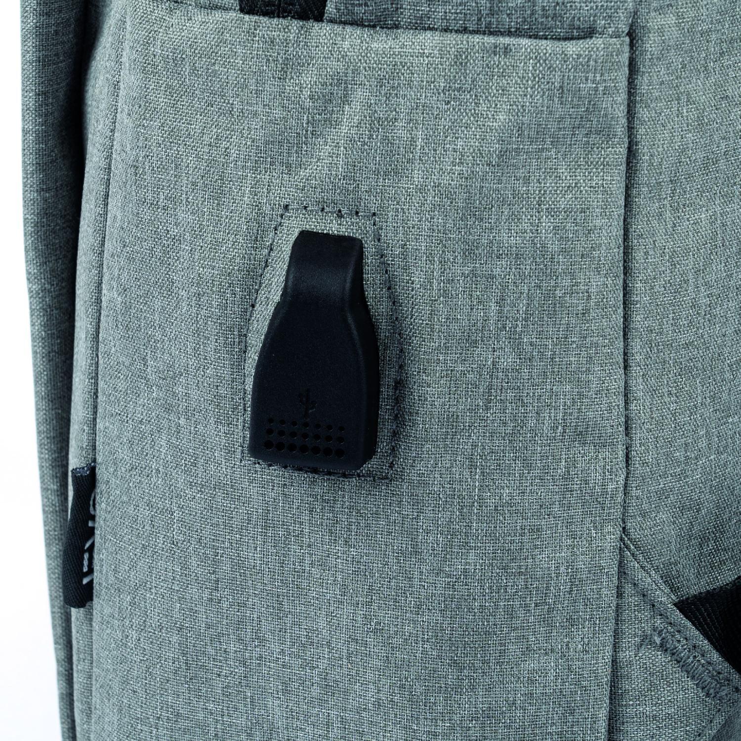 Mochila para Notebook con Puerto USB 15" Gris Levo-7