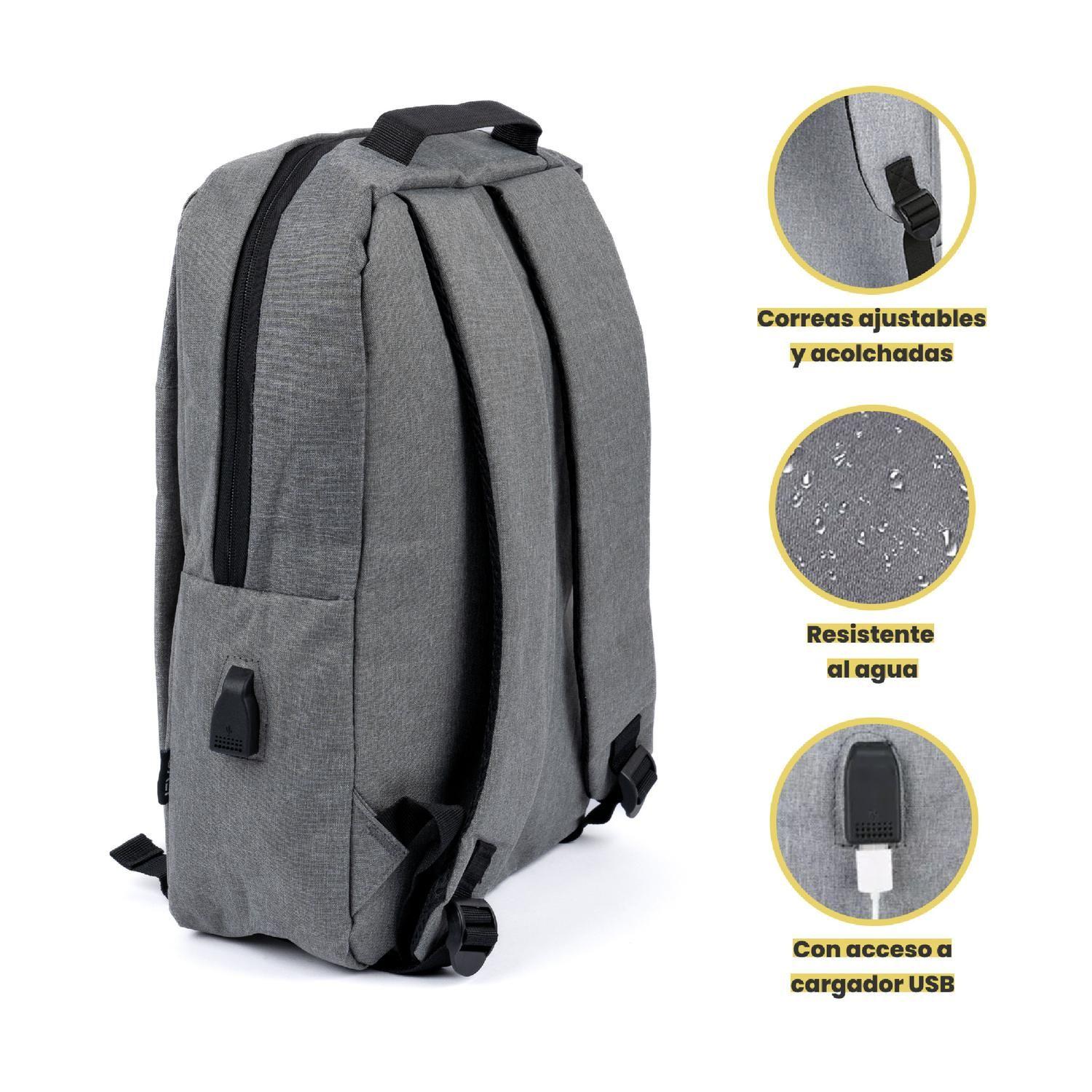 Mochila para Notebook con Puerto USB 15" Gris LEVO-2