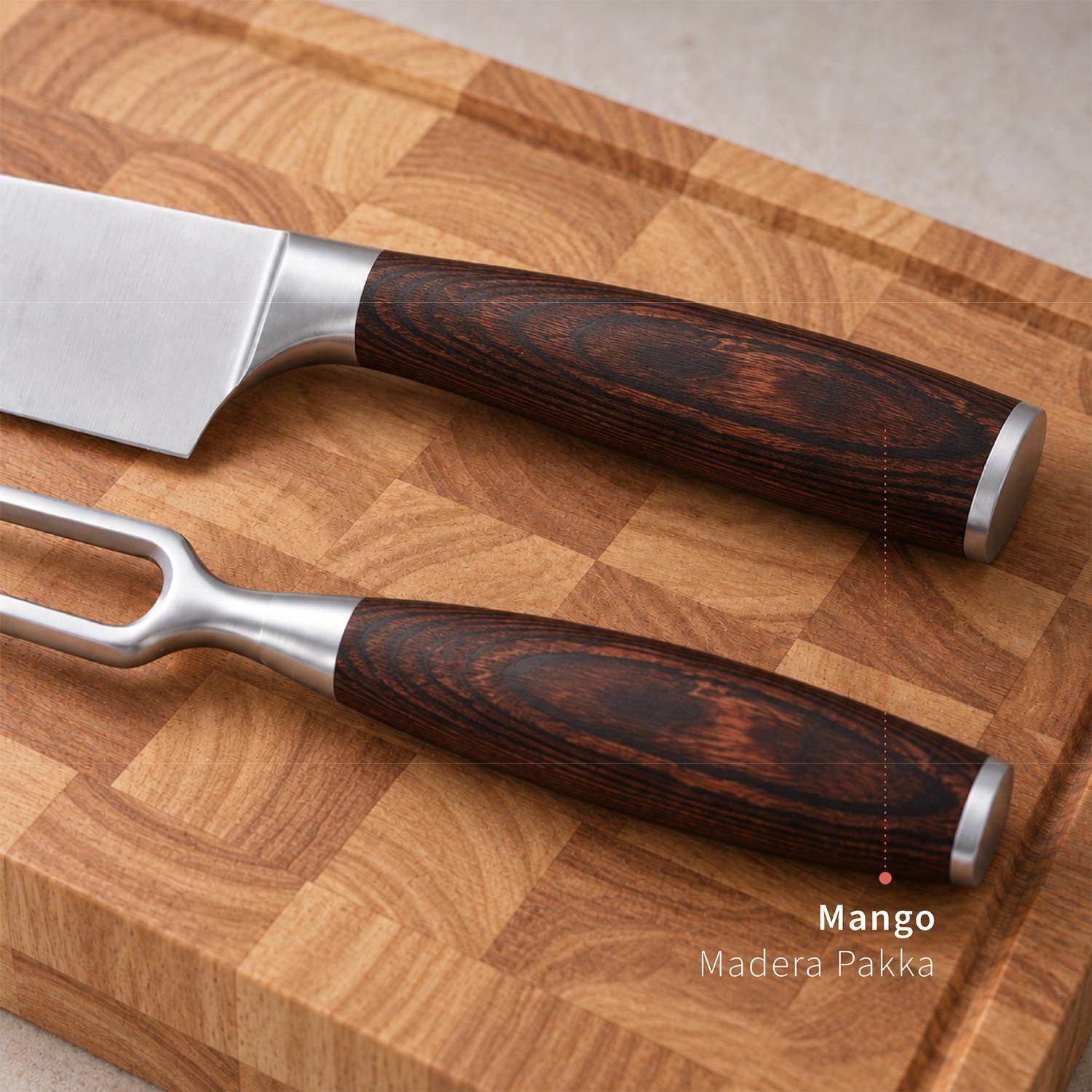 Set Parrillero Cuchillo 21cm y Tenedor Acero Inox Toledo Simplit-2