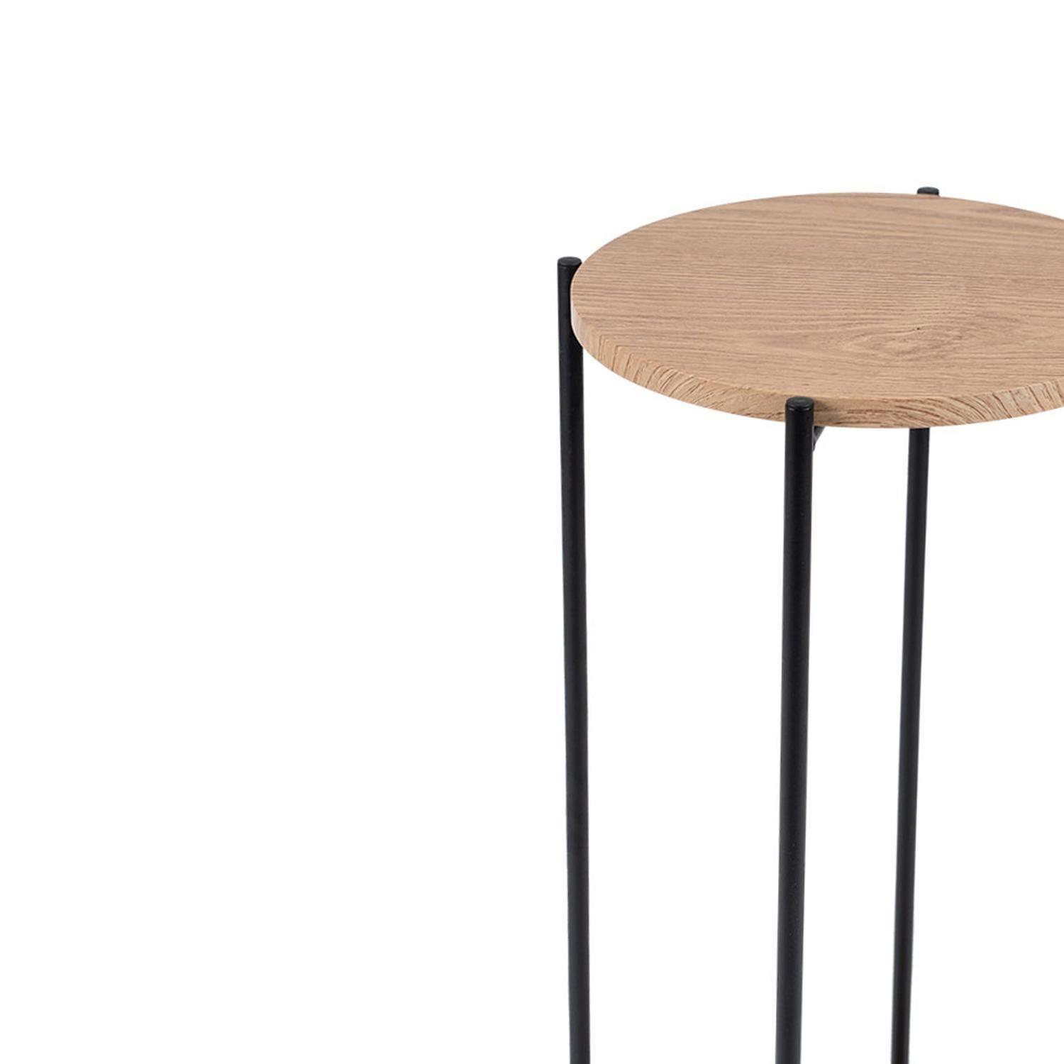 Mesa Auxiliar Redonda para Decoración Metal y MDF Day-5