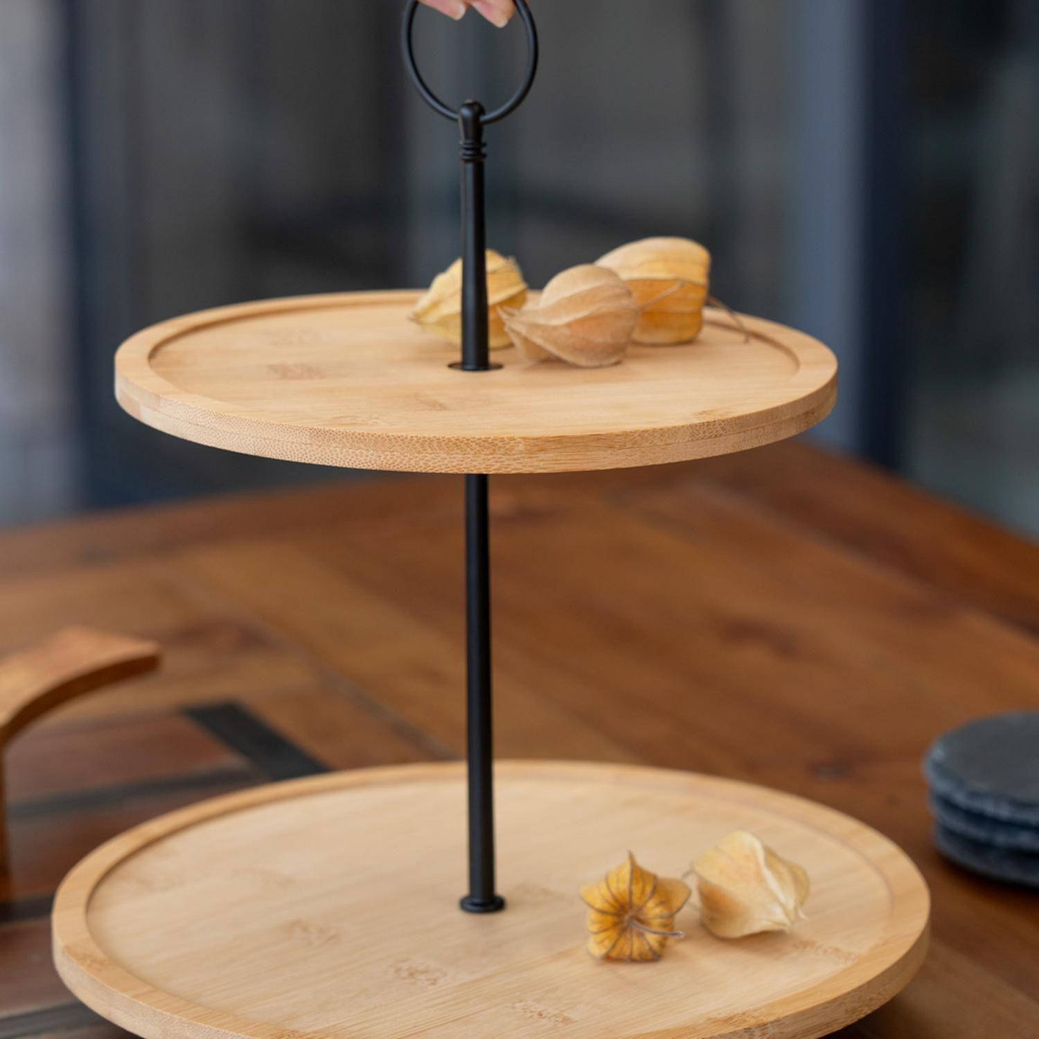Soporte Para Postres 2 Niveles Bambu 25 cm 5Five-4