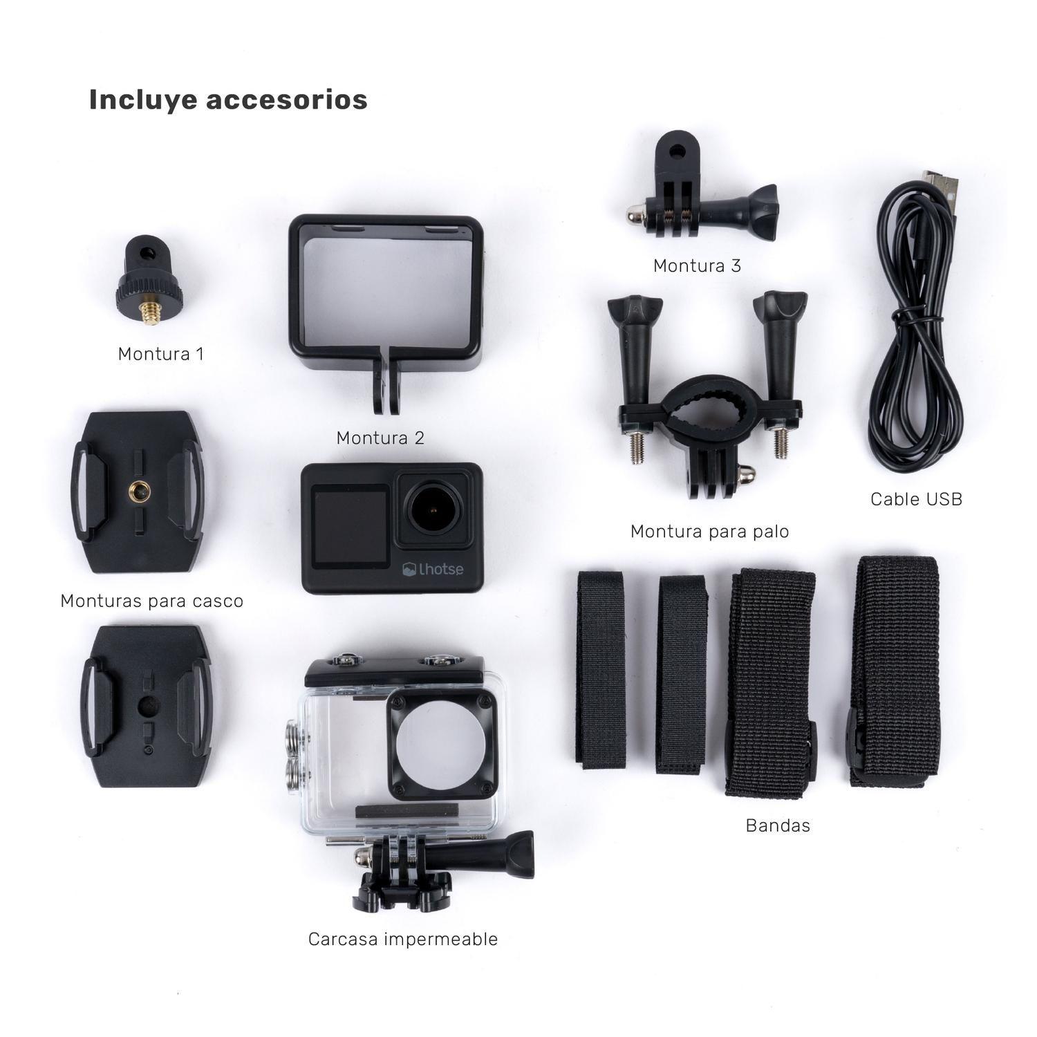 Cámara de acción doble pantalla 4k 30ftps Xplore Lhotse-5