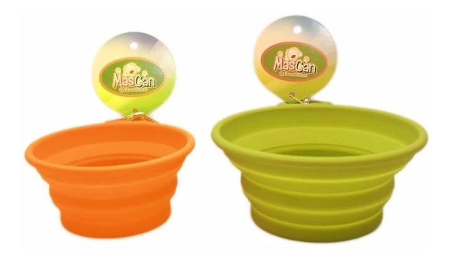 Plato Plegable Silicona Simple Verde Para Perro M Mascan-2