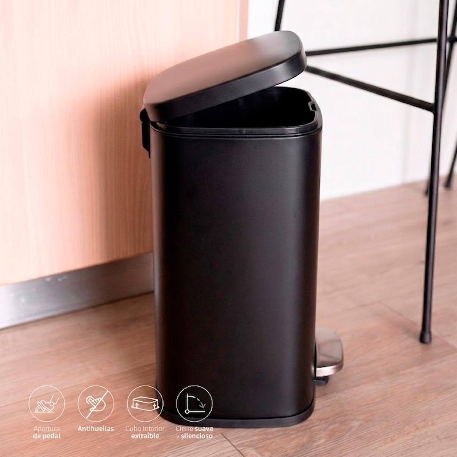 Basurero Cocina Livorno 12Lt Pedal Acero Inox Simplit-2