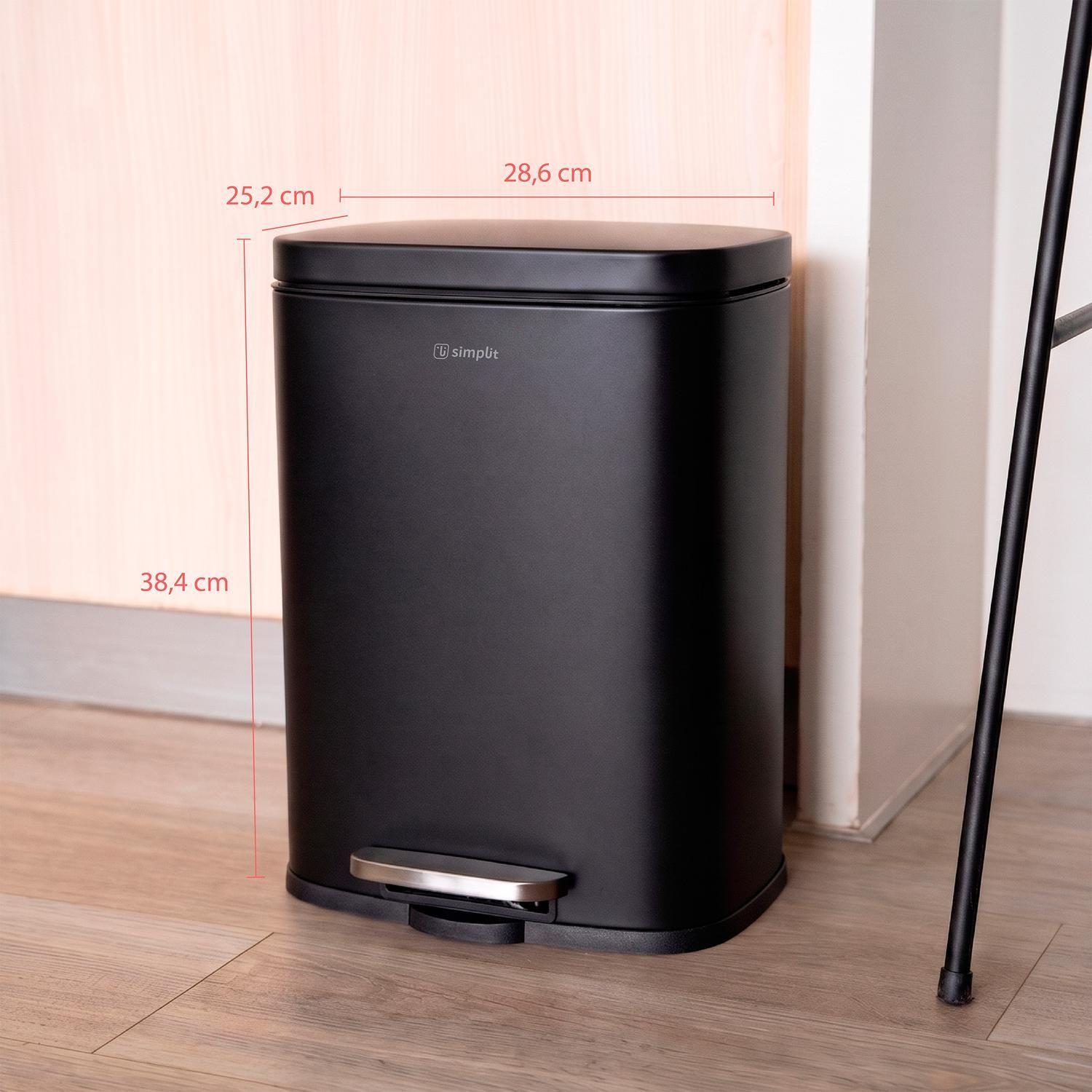 Basurero Cocina Livorno 12Lt Pedal Acero Inox Simplit-3