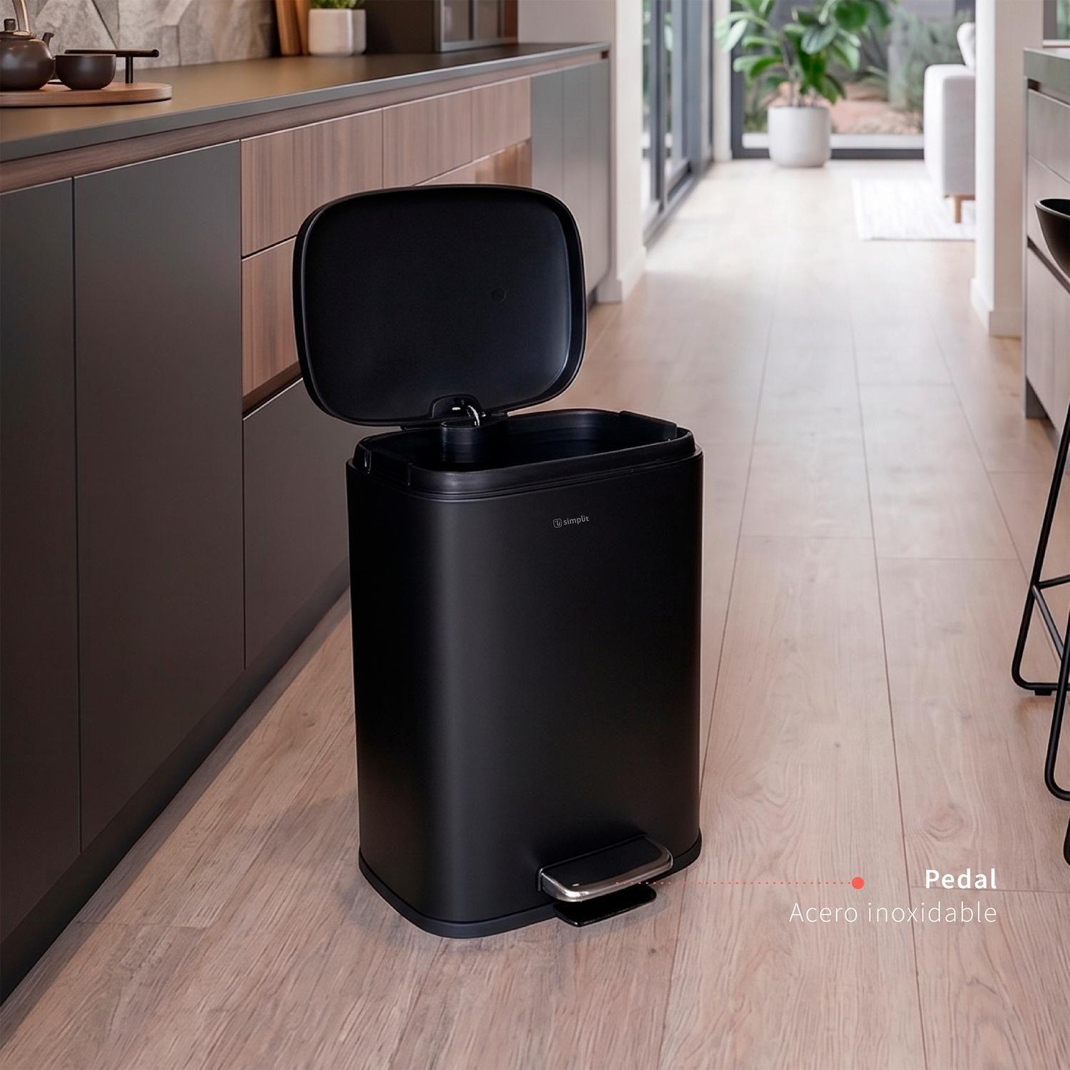 Basurero Cocina Livorno 12Lt Pedal Acero Inox Simplit-4