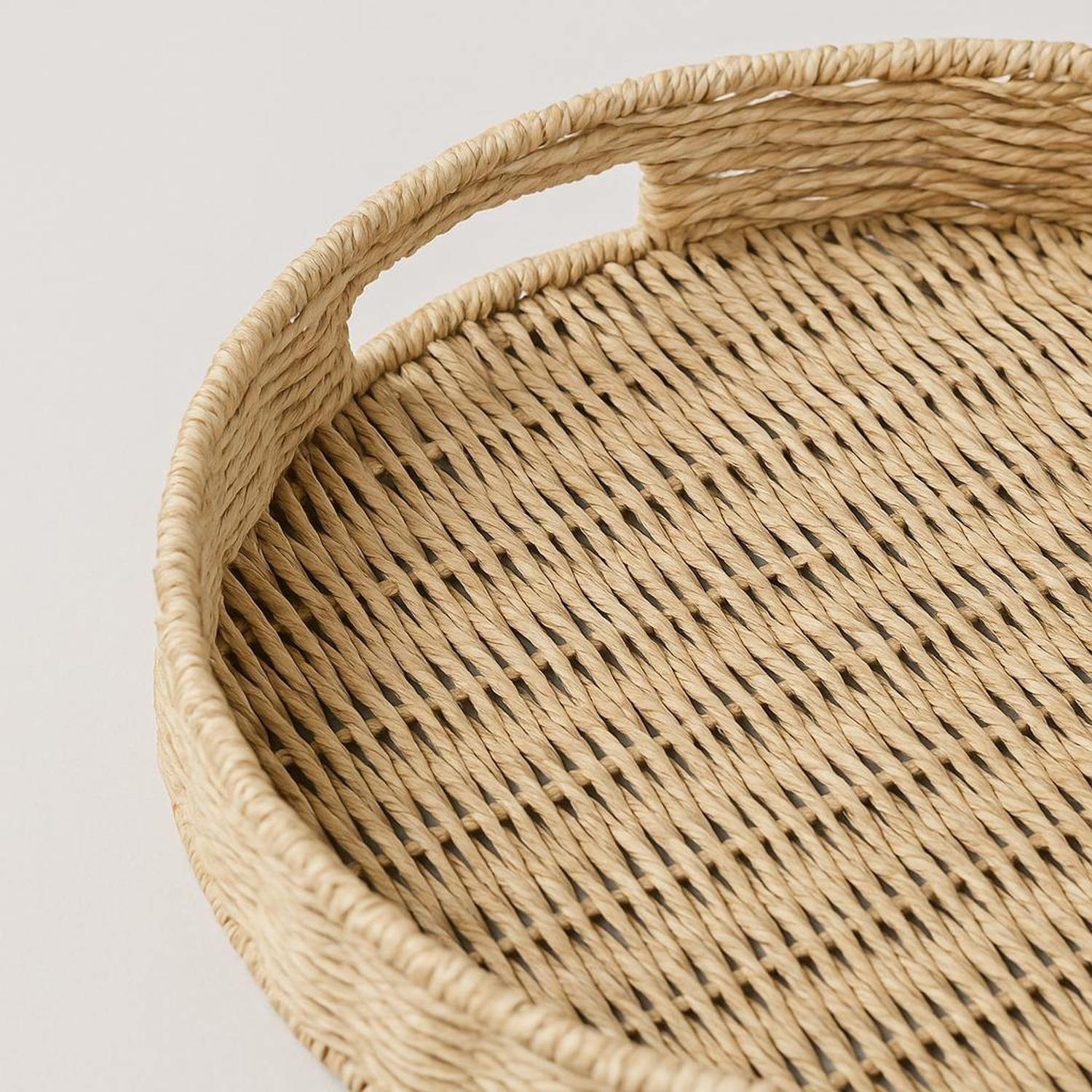 Bandeja Redonda Decorativa de Mimbre 40 cm 5Five-2