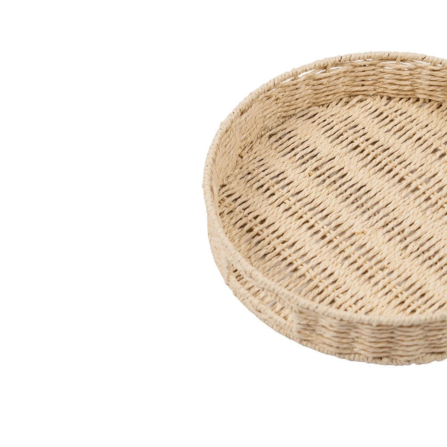 Bandeja Redonda Decorativa de Mimbre 40 cm 5Five-6