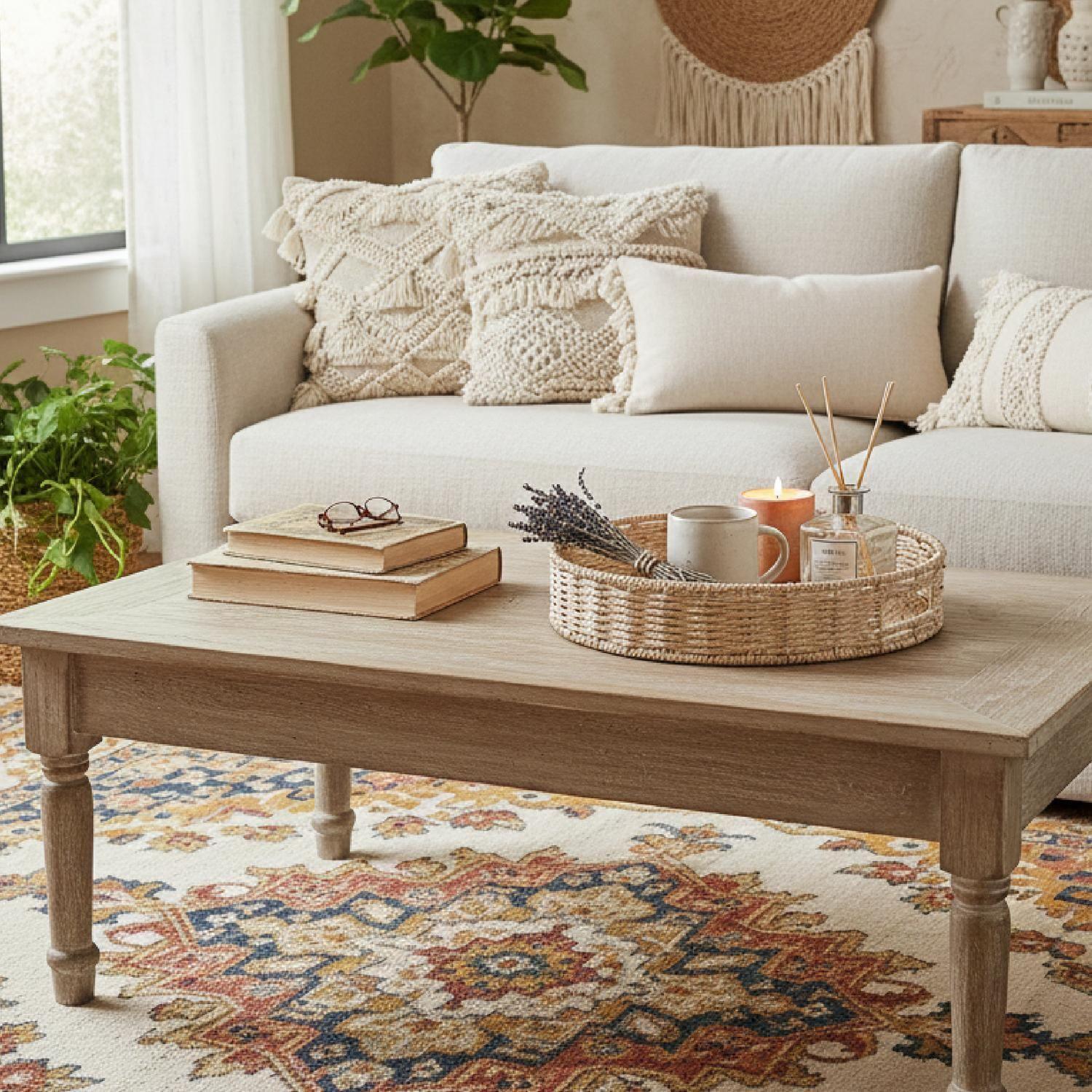 Bandeja Redonda Decorativa de Mimbre 40 cm 5Five-2