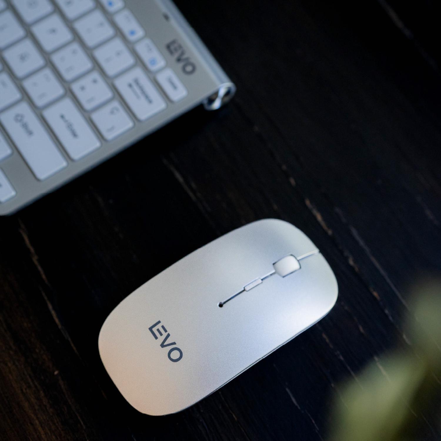 Kit Teclado y Mouse Inalámbrico Blanco Levo-5