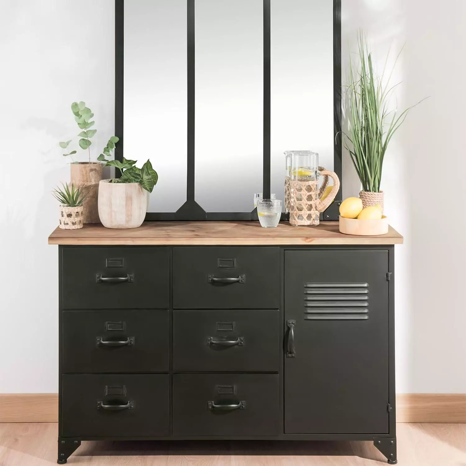 Arrimo Cierna Metal Madera 148 X 51 X 85cm Atmosphera-1
