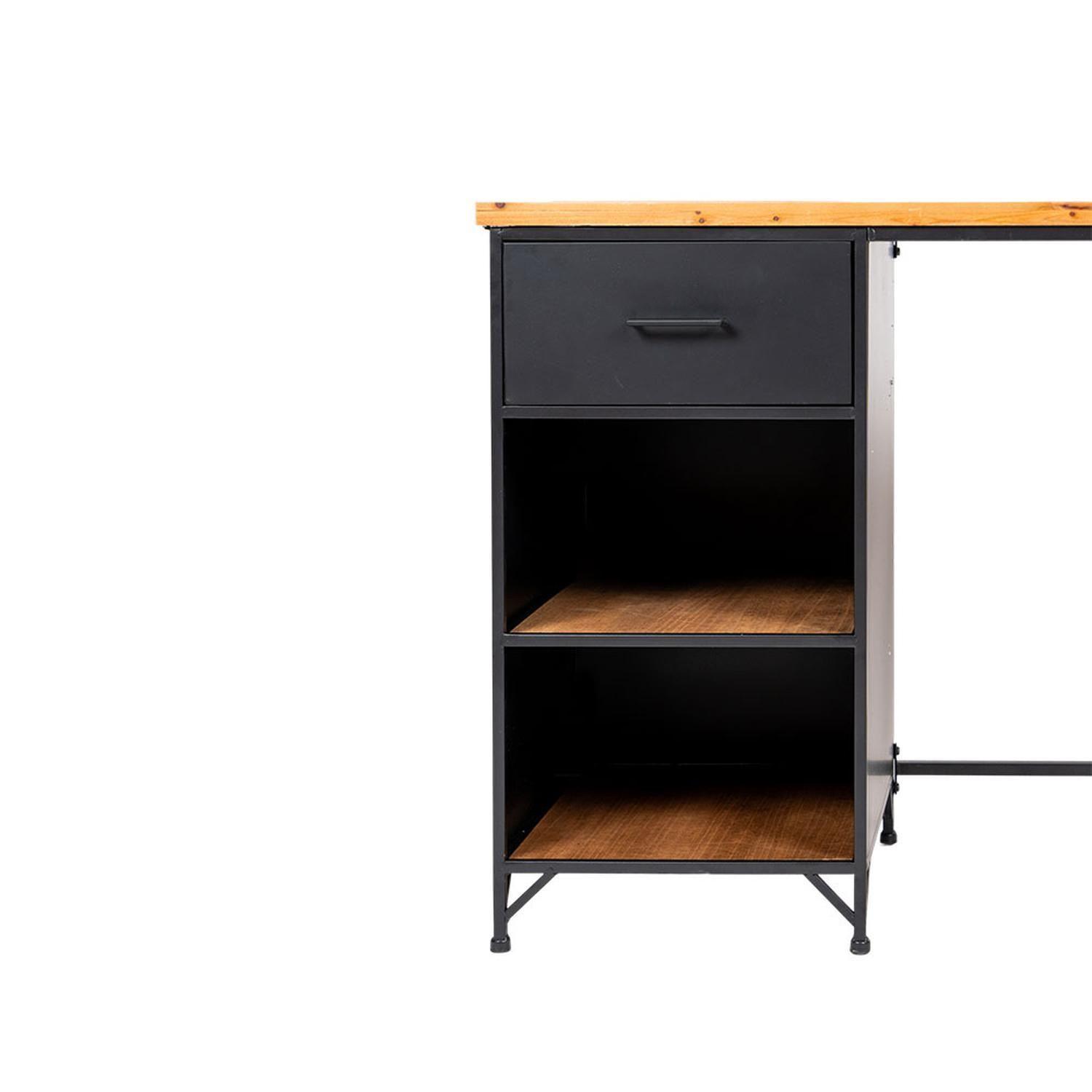 Escritorio Estilo Industrial con Cajón y Repisas 5Five-6