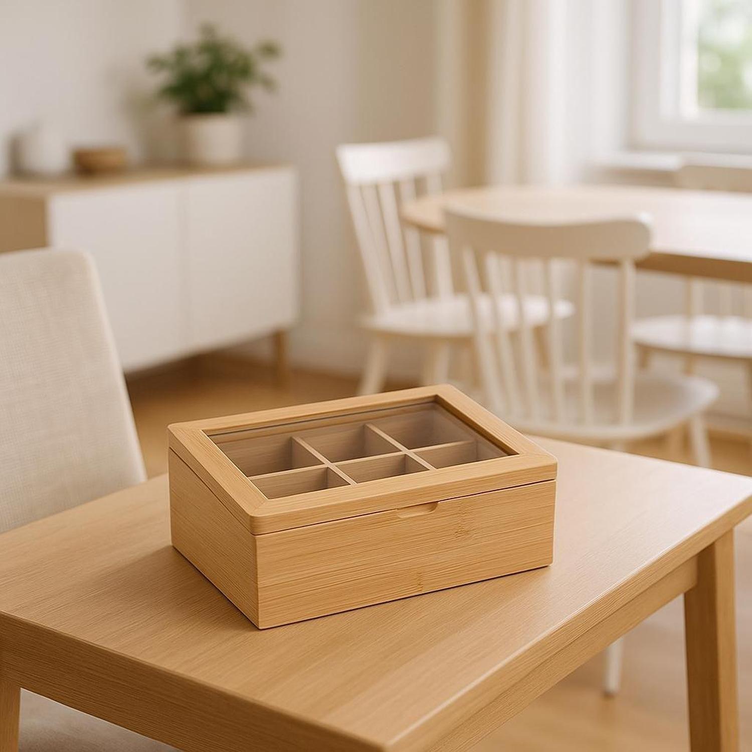 Caja para Té de Bambú con 6 Compartimentos DAY-2