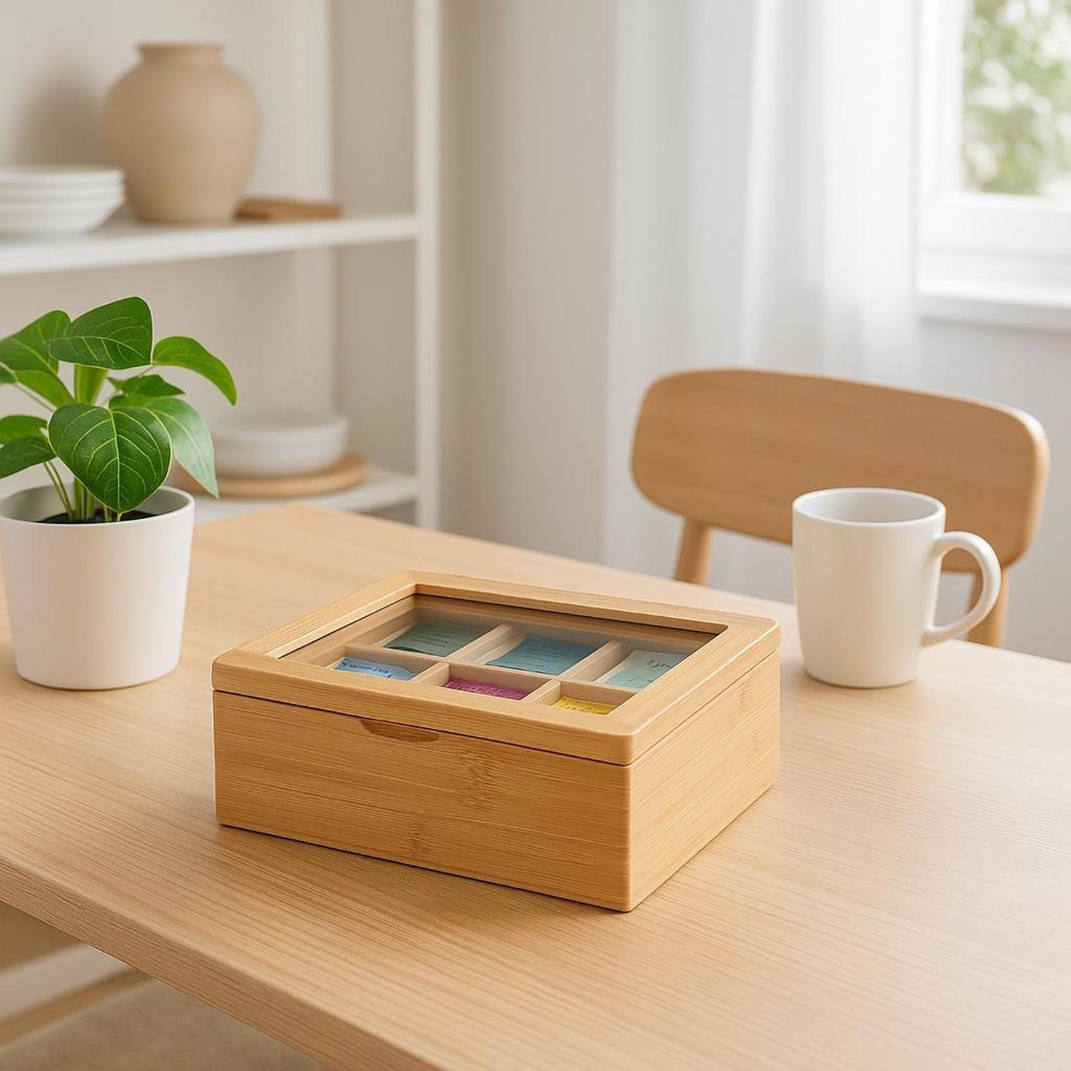 Caja para Té de Bambú con 6 Compartimentos DAY-3