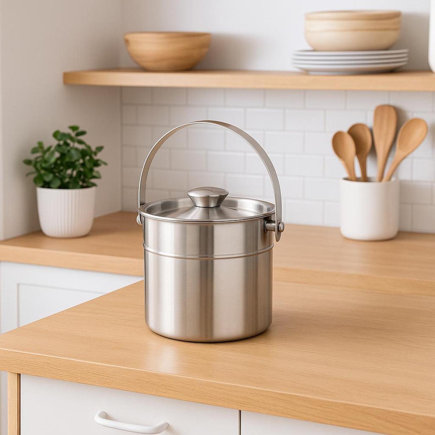 Hielera con Tapa de Acero Inoxidable 18cm Secret De Gourmet-2