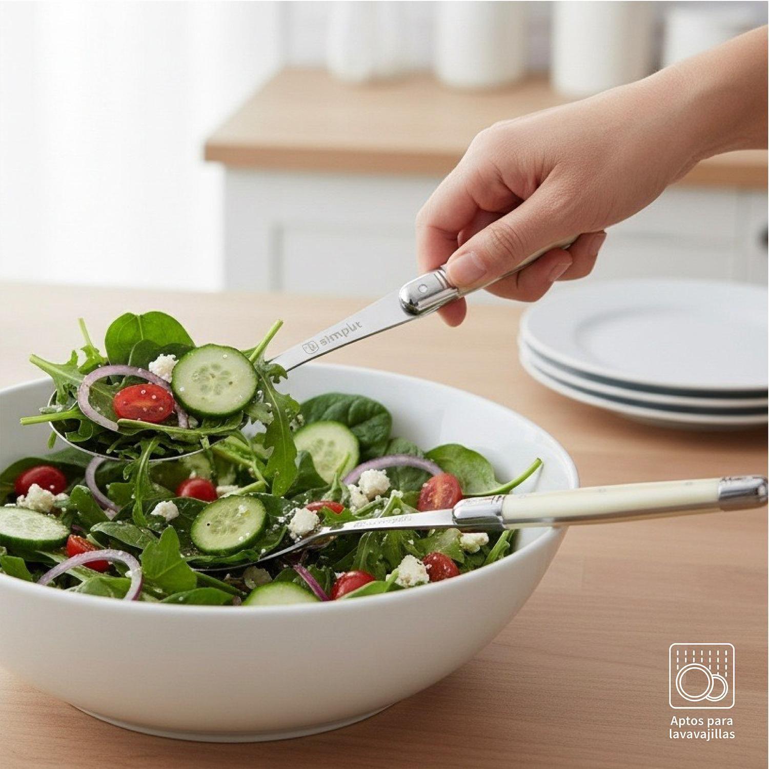 Set de Cucharas Ensalada Versalle Acero Inoxidable Simplit-6