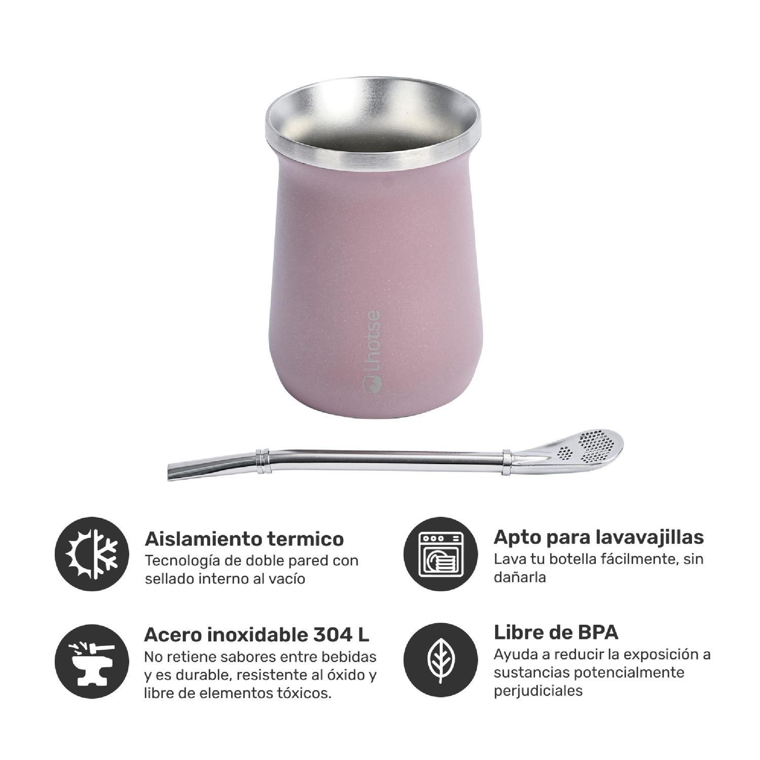 Termo Liquido Classic 1,3 lts + Mate Bombilla Lhotse Pink-2