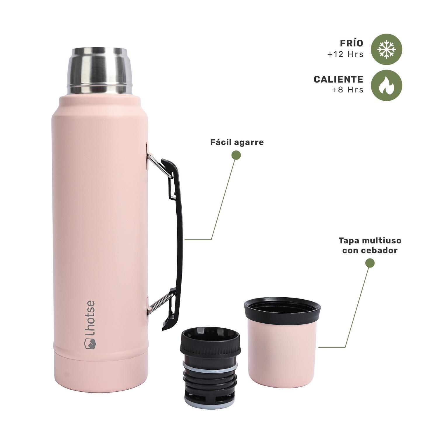 Termo Liquido Classic 1,3 lts + Mate Bombilla Lhotse Pink-5