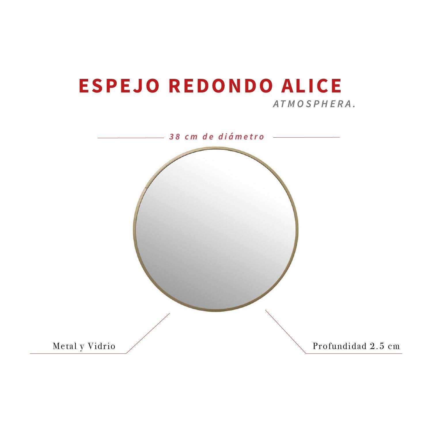 Espejo Redondo Alice 38 cm con Borde Dorado Atmosphera-5