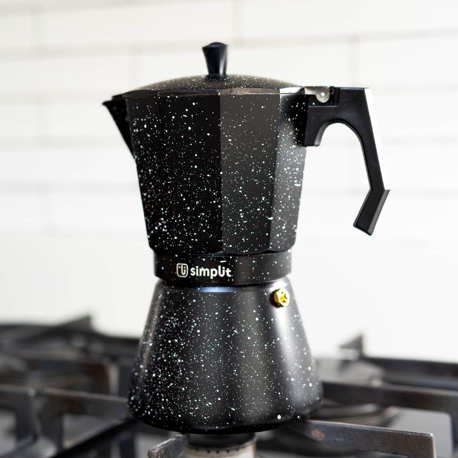 Cafetera Italiana Negra Granito 12 Tazas-5