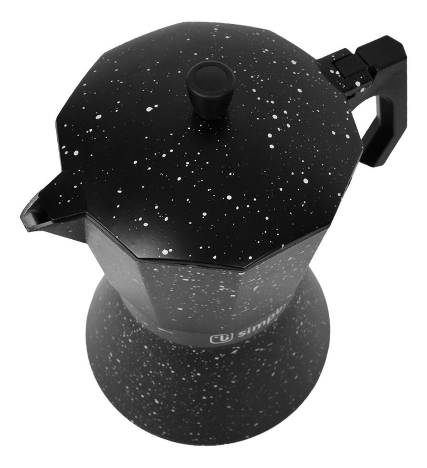 Cafetera Italiana Negra Granito 12 Tazas Simplit-2