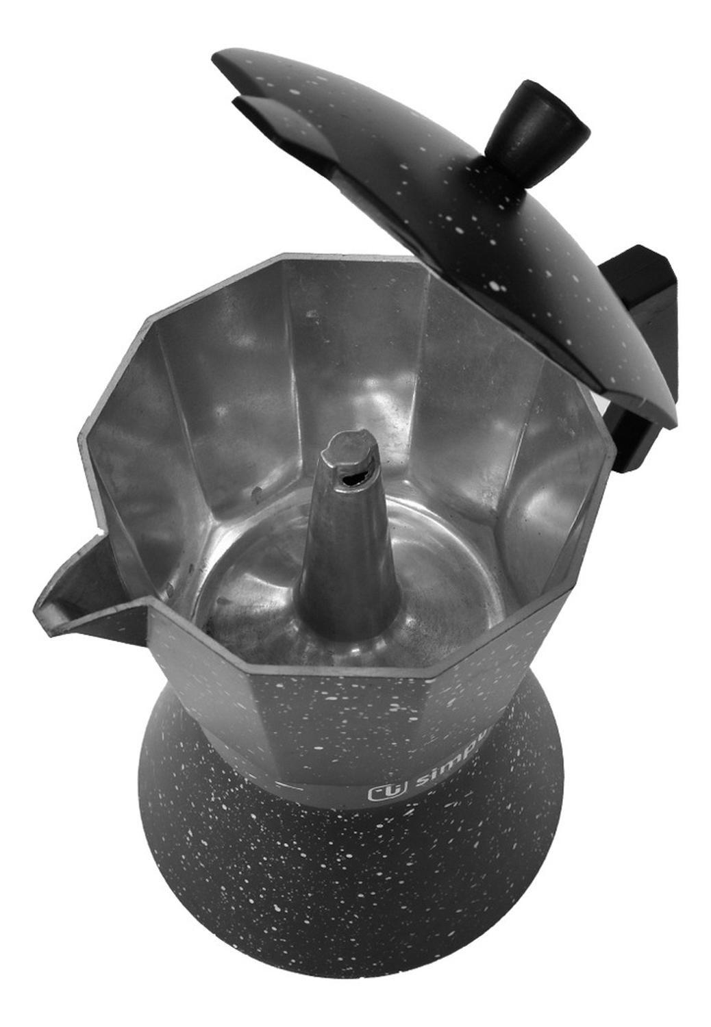 Cafetera Italiana Negra Granito 12 Tazas Simplit-3
