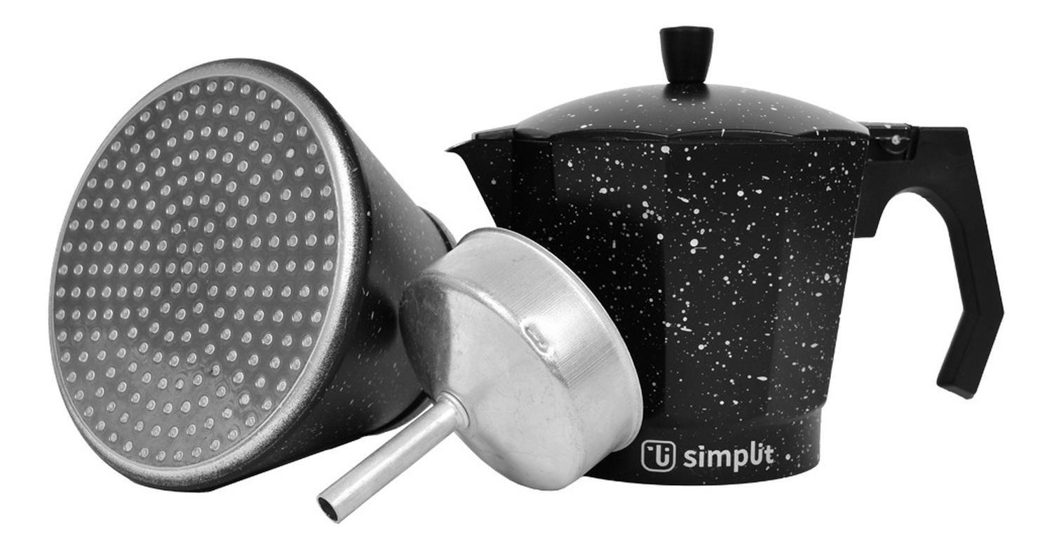 Cafetera Italiana Negra Granito 12 Tazas Simplit-4