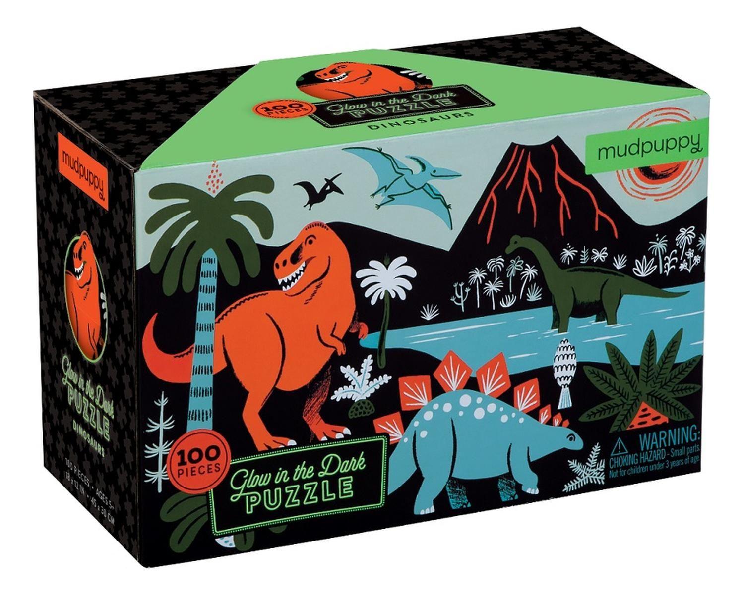 Puzzle 100Pcs Brilla En La Oscuridad Dinosaurios Mudpuppy-2