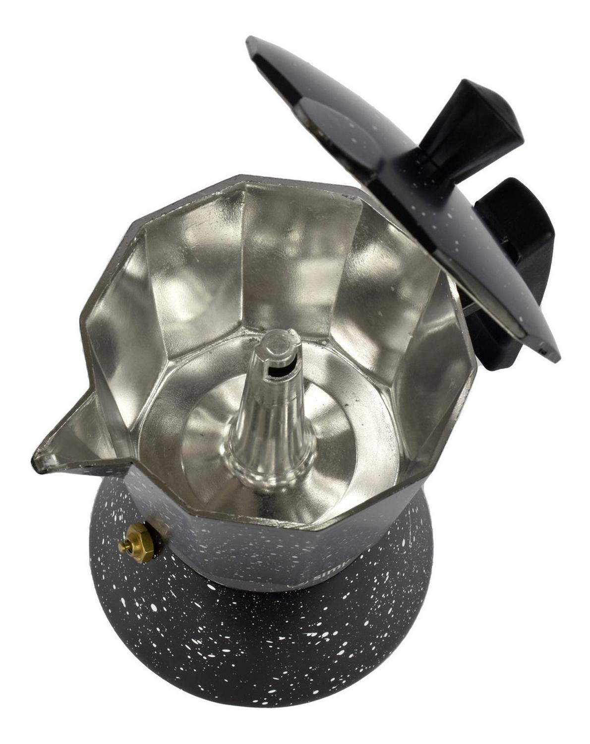 Cafetera Italiana Negra Granito 4 Tazas Simplit-2