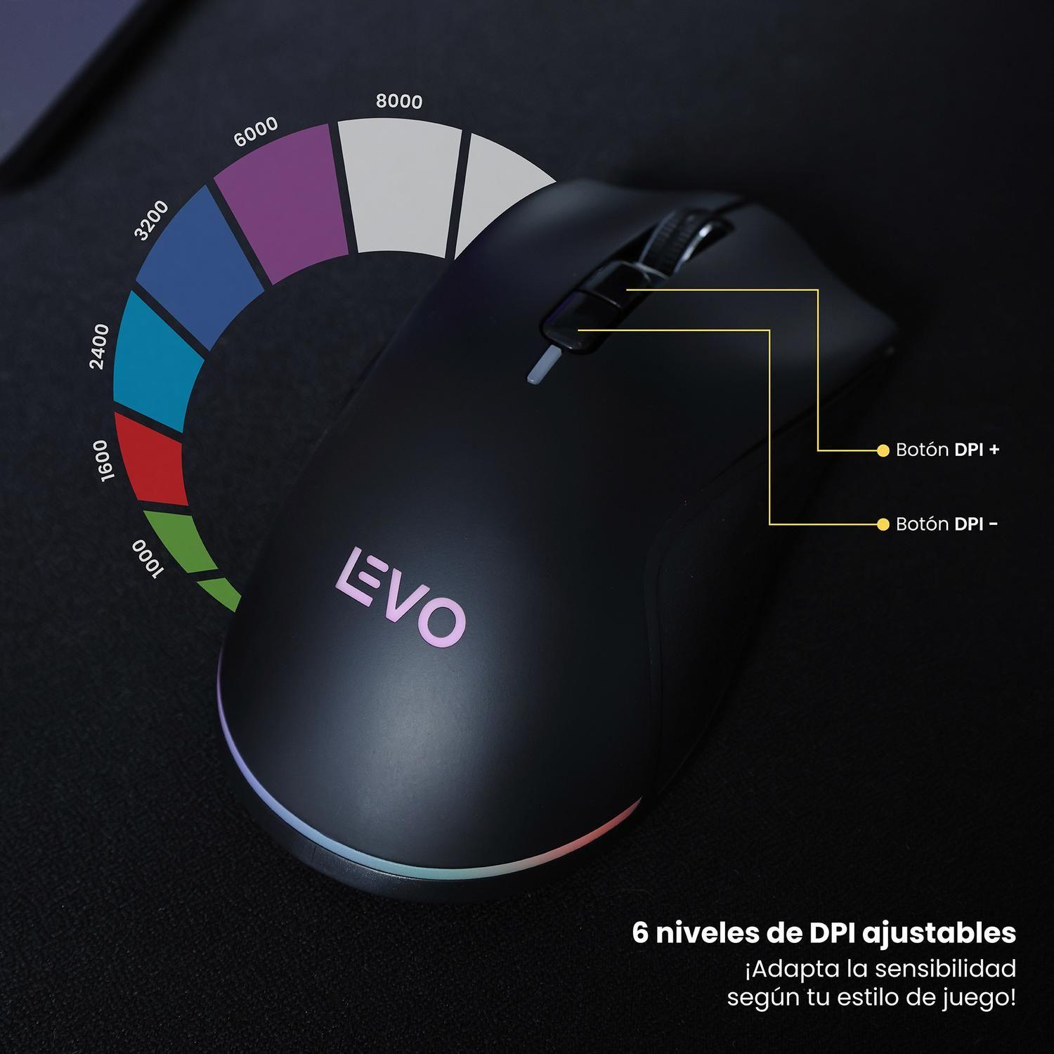 Mouse Gamer Inalambrico RGB NovaStrike Negro LEVO-4