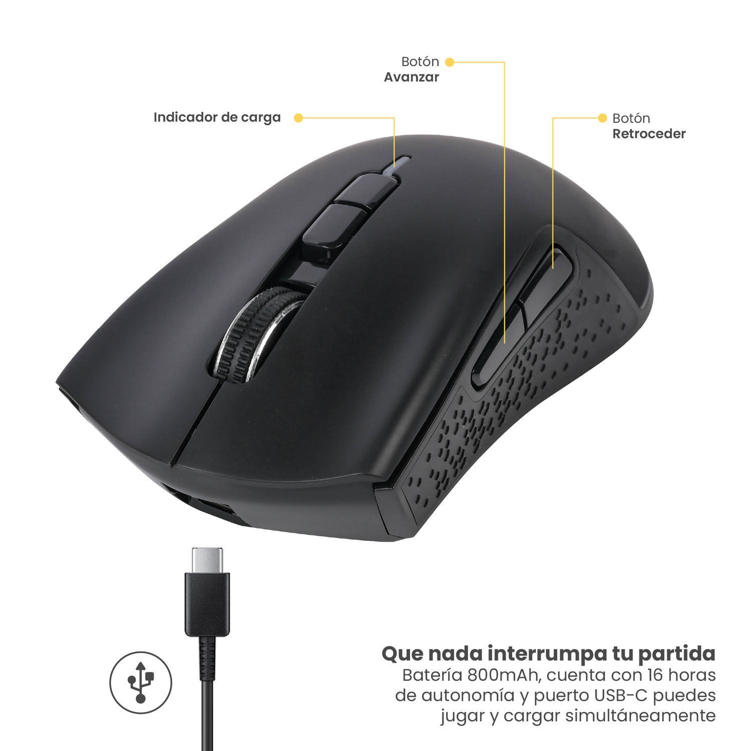 Mouse Gamer Inalambrico RGB NovaStrike Negro LEVO-5