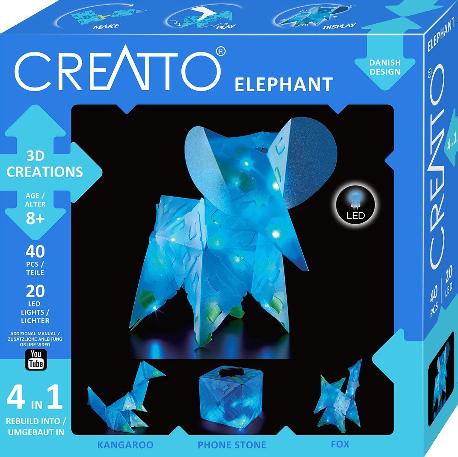 Rompecabezas Con Iluminacion 3D Pequeño Elefante Creatto-6