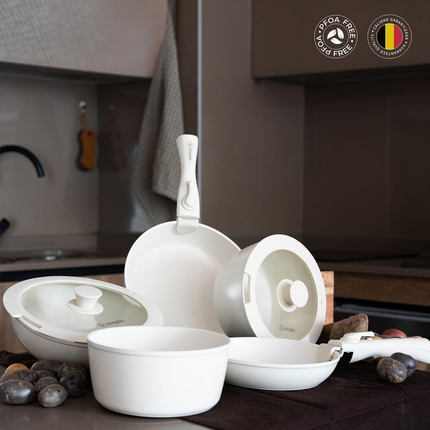 Batería de Cocina Antiadherente Oxford Beige 15 pcs Simplit-1