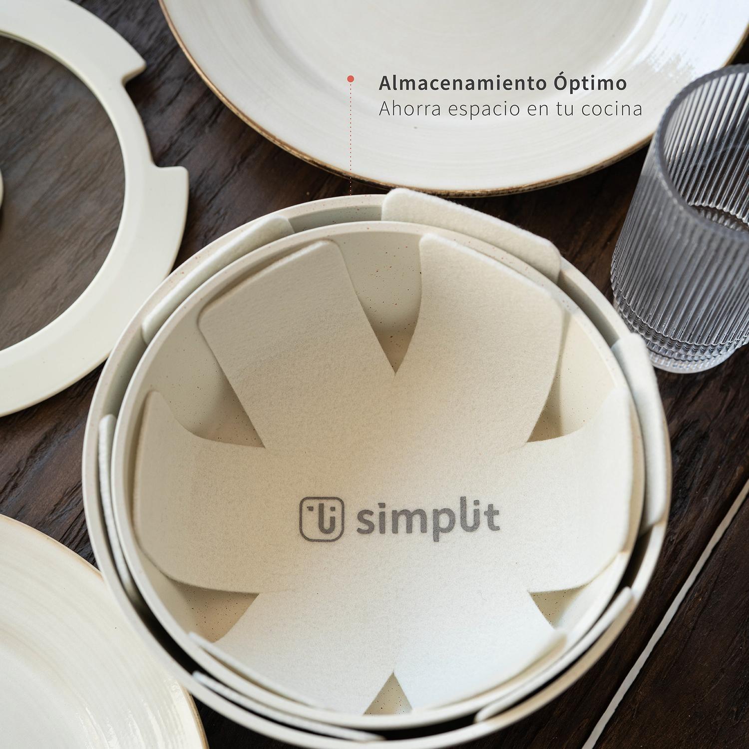 Batería de Cocina Antiadherente Oxford Beige 15 pcs Simplit-2