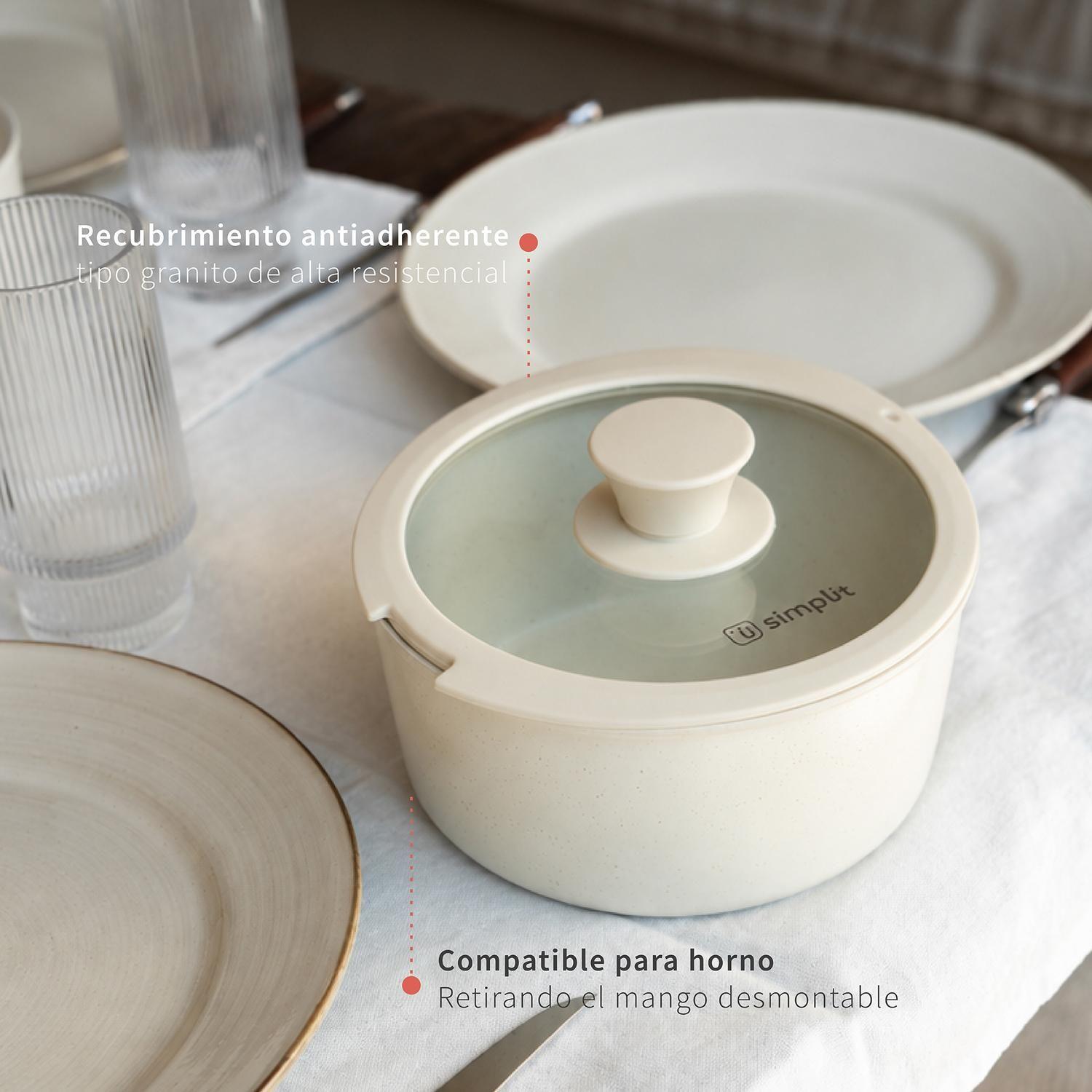 Batería de Cocina Antiadherente Oxford Beige 15 pcs Simplit-6