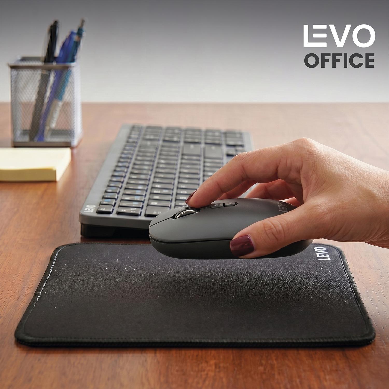 Mousepad Officepad S 23x20 cm Antideslizante Negro LEVO-6