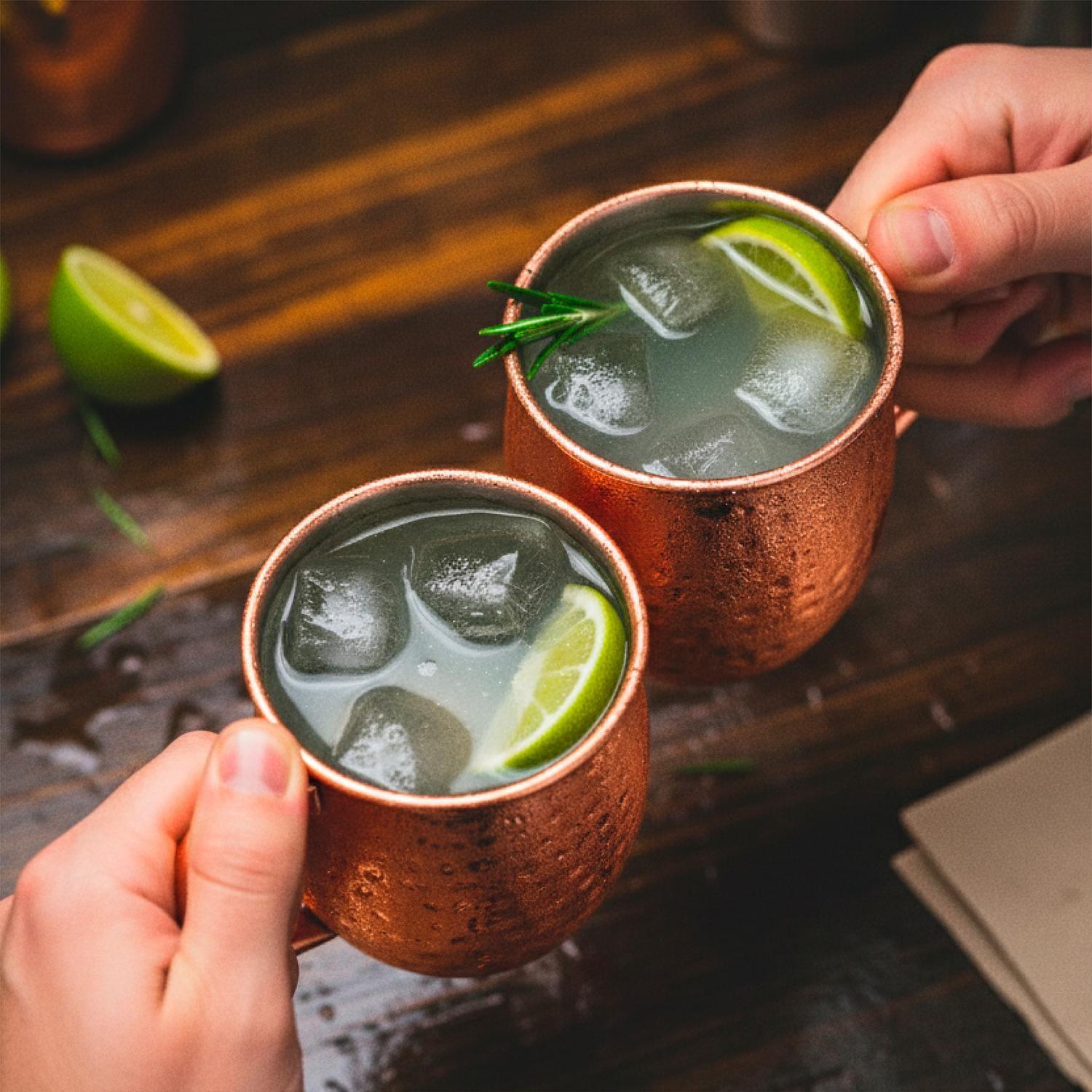 Set 2 Vasos Cobre Moscow Mule Mojito Bar + Bombilla Simplit-4