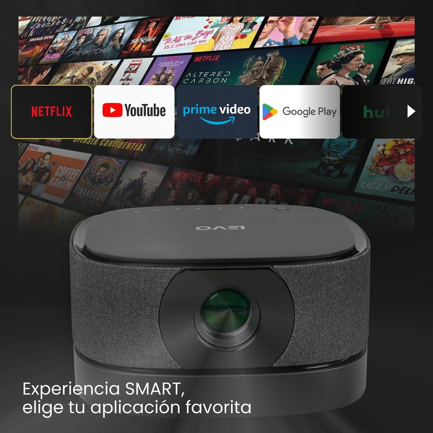 Proyector Portatil Smart Lumix 9000lm + Telón 80" LEVO-2