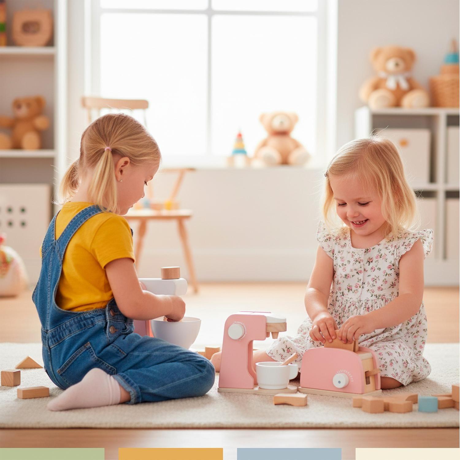 Juguete Infantil Mini Electrodomésticos Cocina Madera Bandú-5