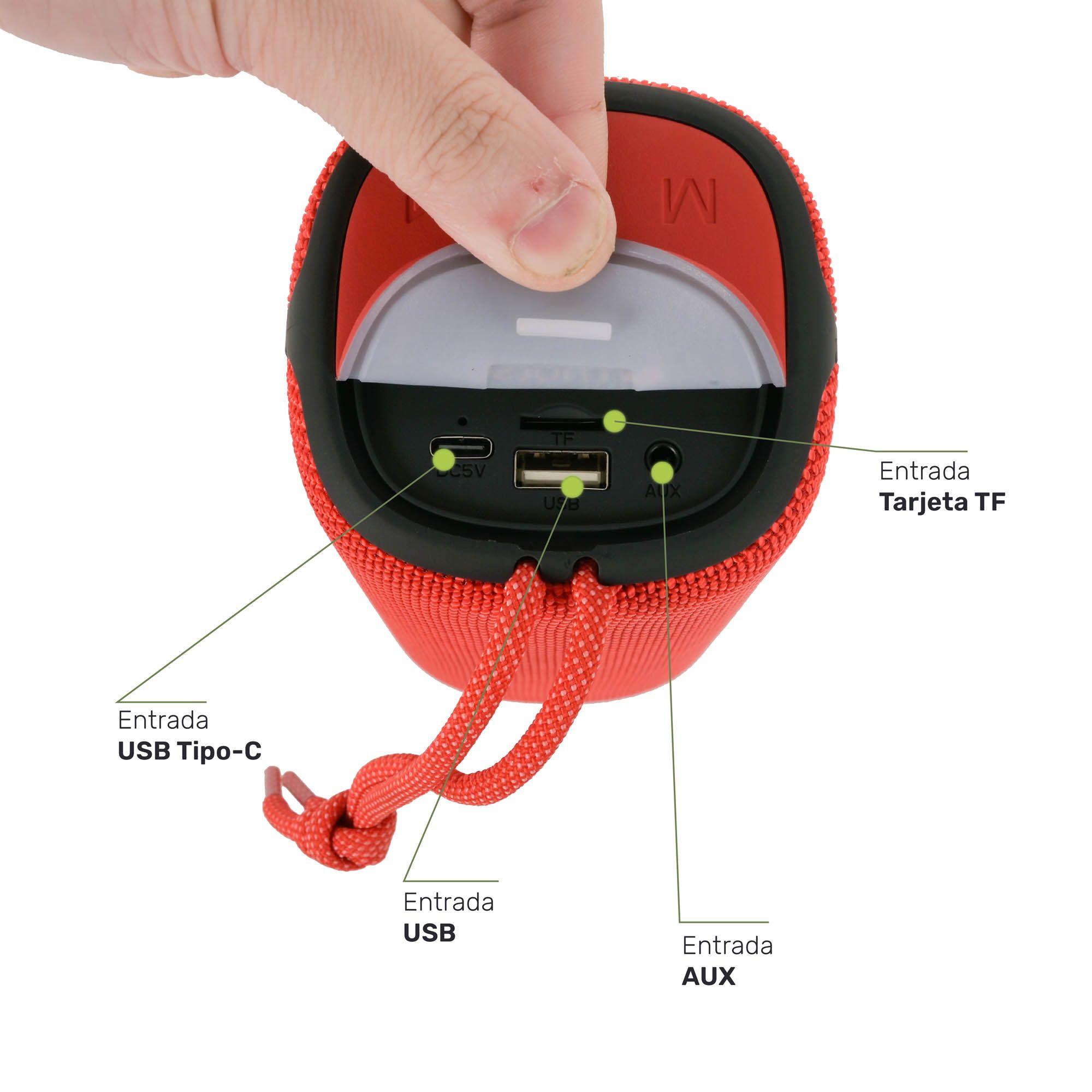 Parlante Portátil Inalámbrico Bluetooth Pulse On Red-5