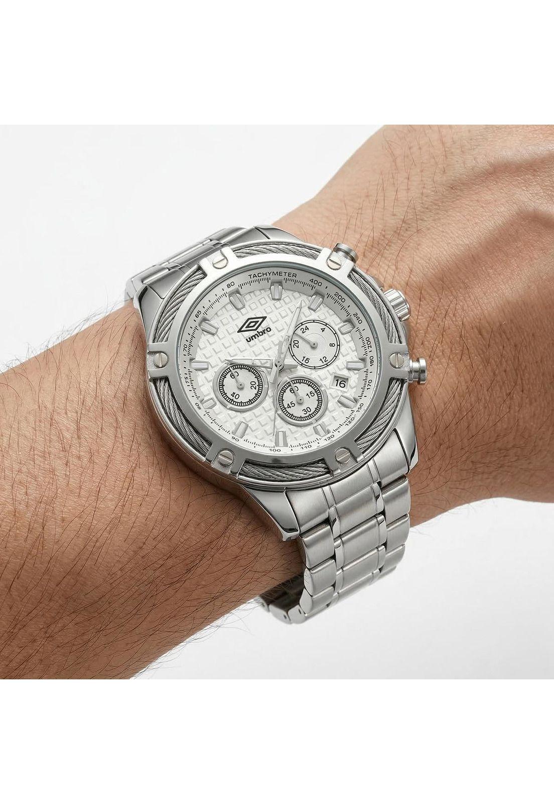 Reloj Análogo Hombre Umbro Plus Plateado UMBP-1500-130-3