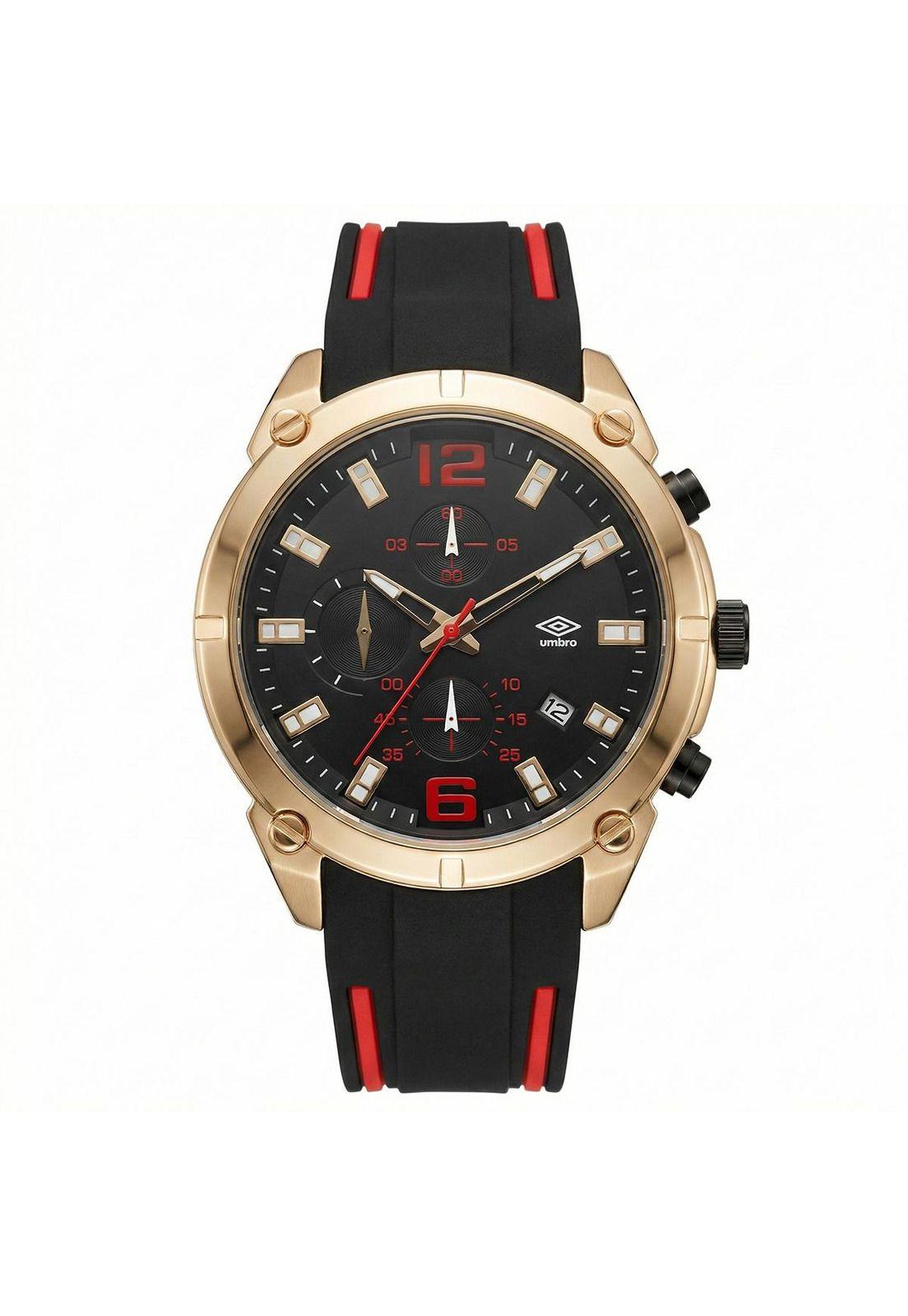 Reloj Análogo Hombre Umbro Plus Negro /Rojo UMBP-1500-91-0