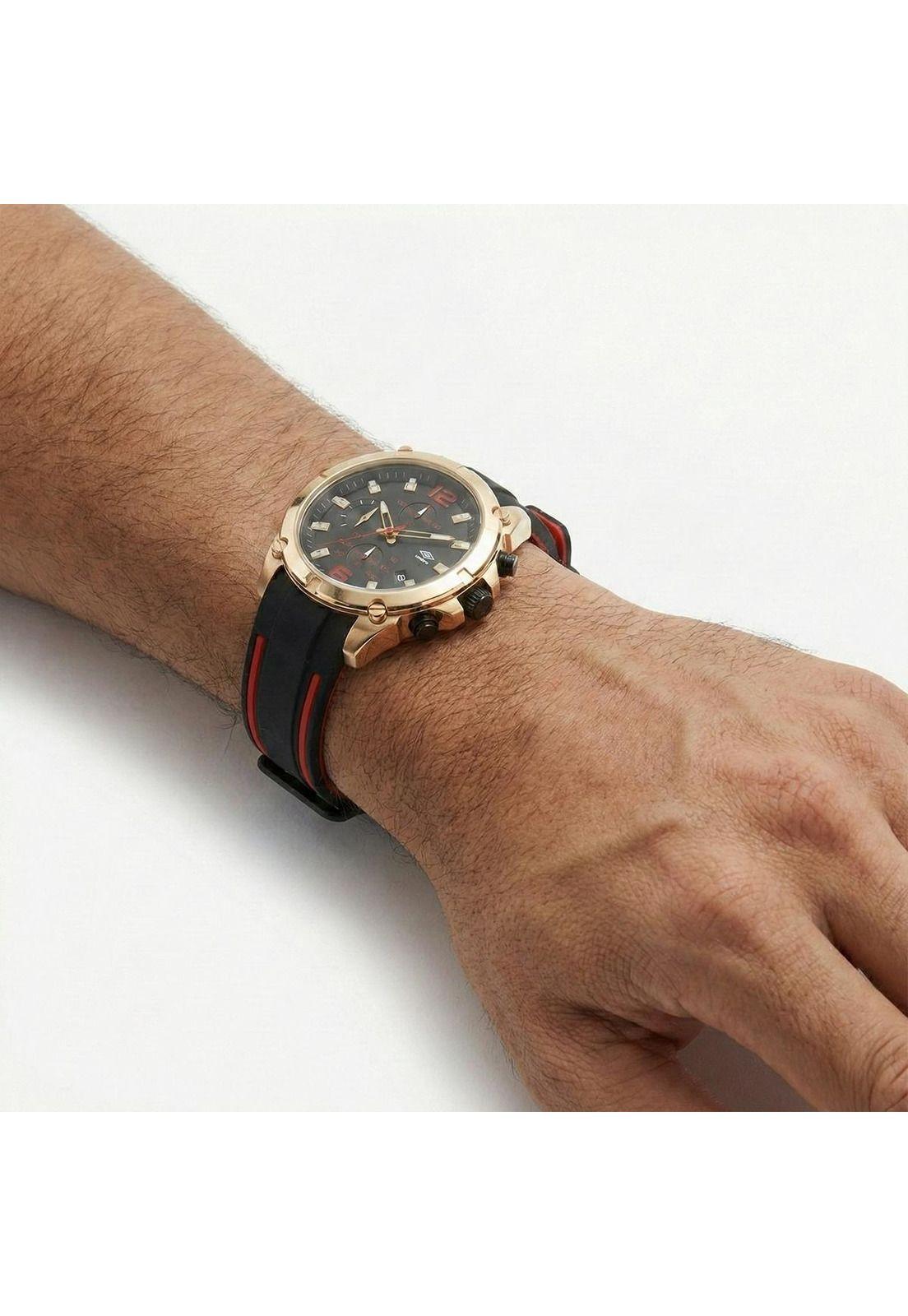 Reloj Análogo Hombre Umbro Plus Negro /Rojo UMBP-1500-91-2