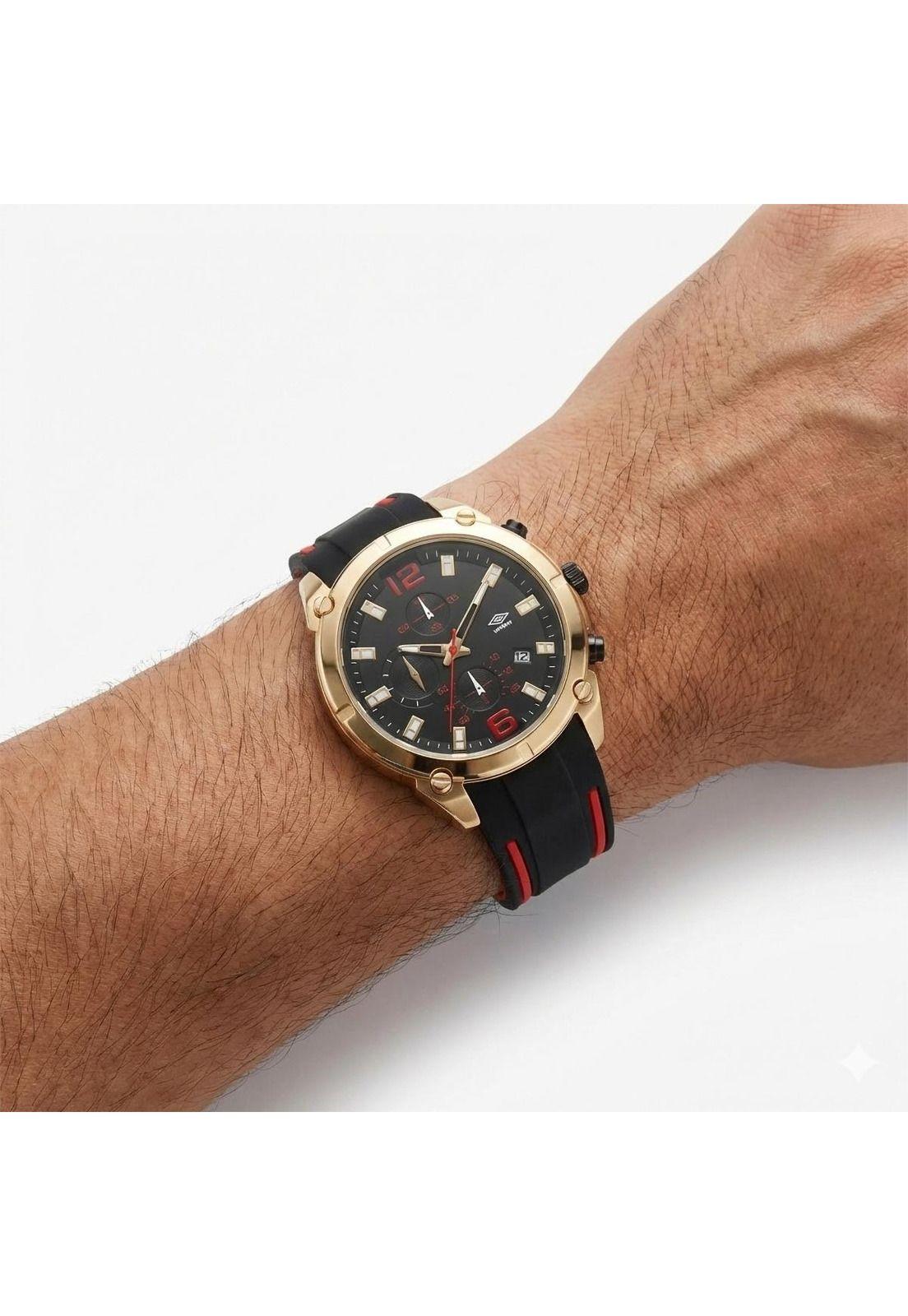 Reloj Análogo Hombre Umbro Plus Negro /Rojo UMBP-1500-91-3