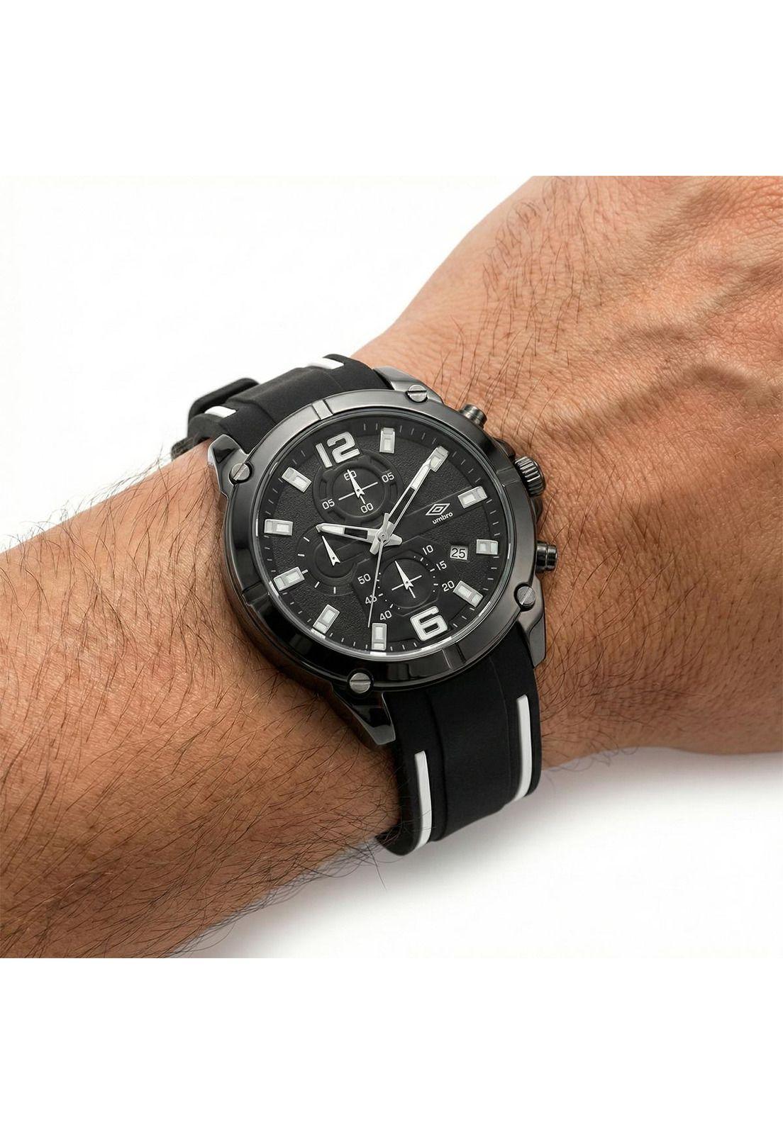 Reloj Análogo Hombre Umbro Plus Negro/ Blanco UMBP-1500-89-3